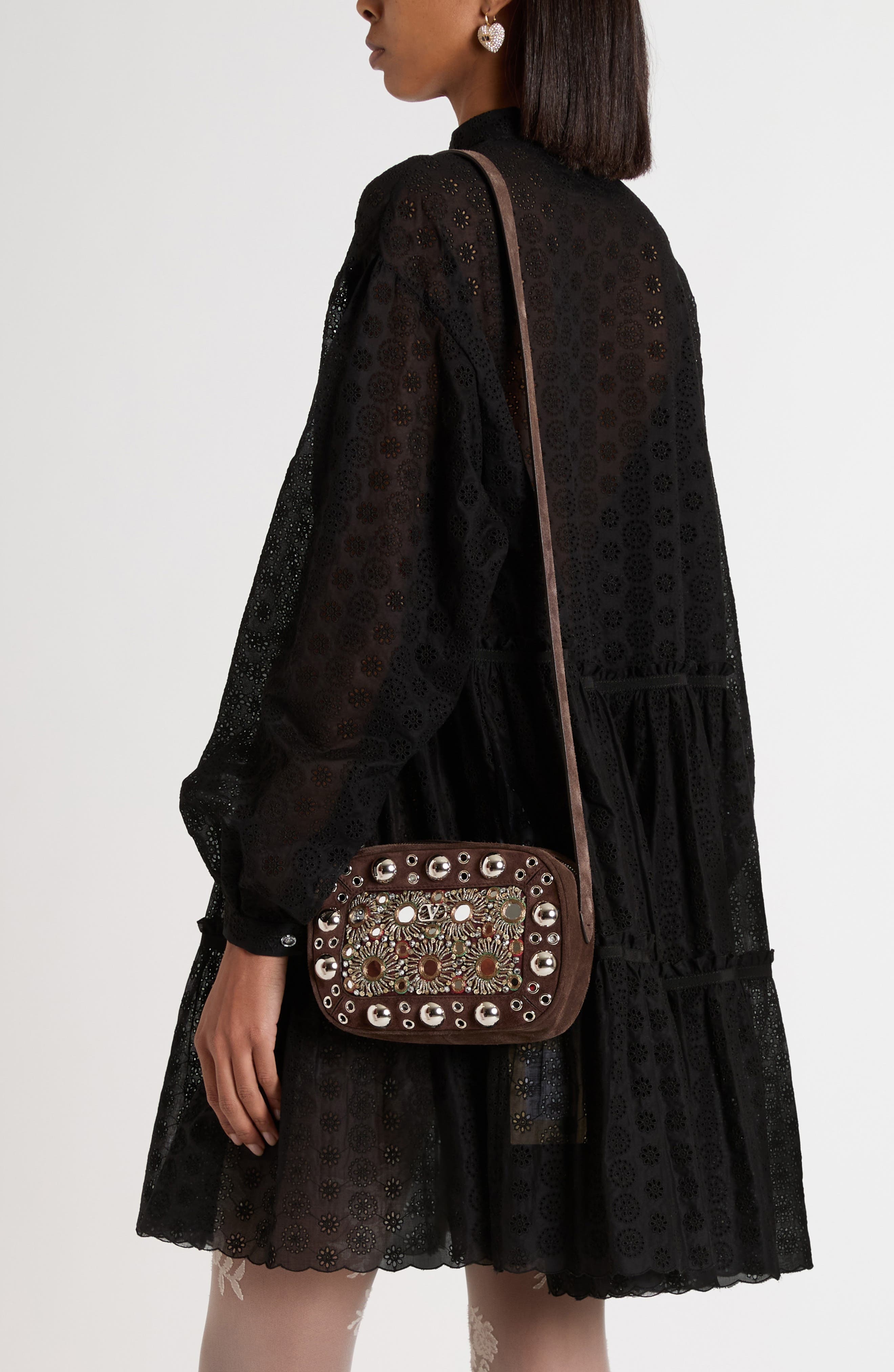 Valentino Garavani Nellcôte Leather Crossbody Bag in Multicolor/Testa Di Moro at Nordstrom - 2