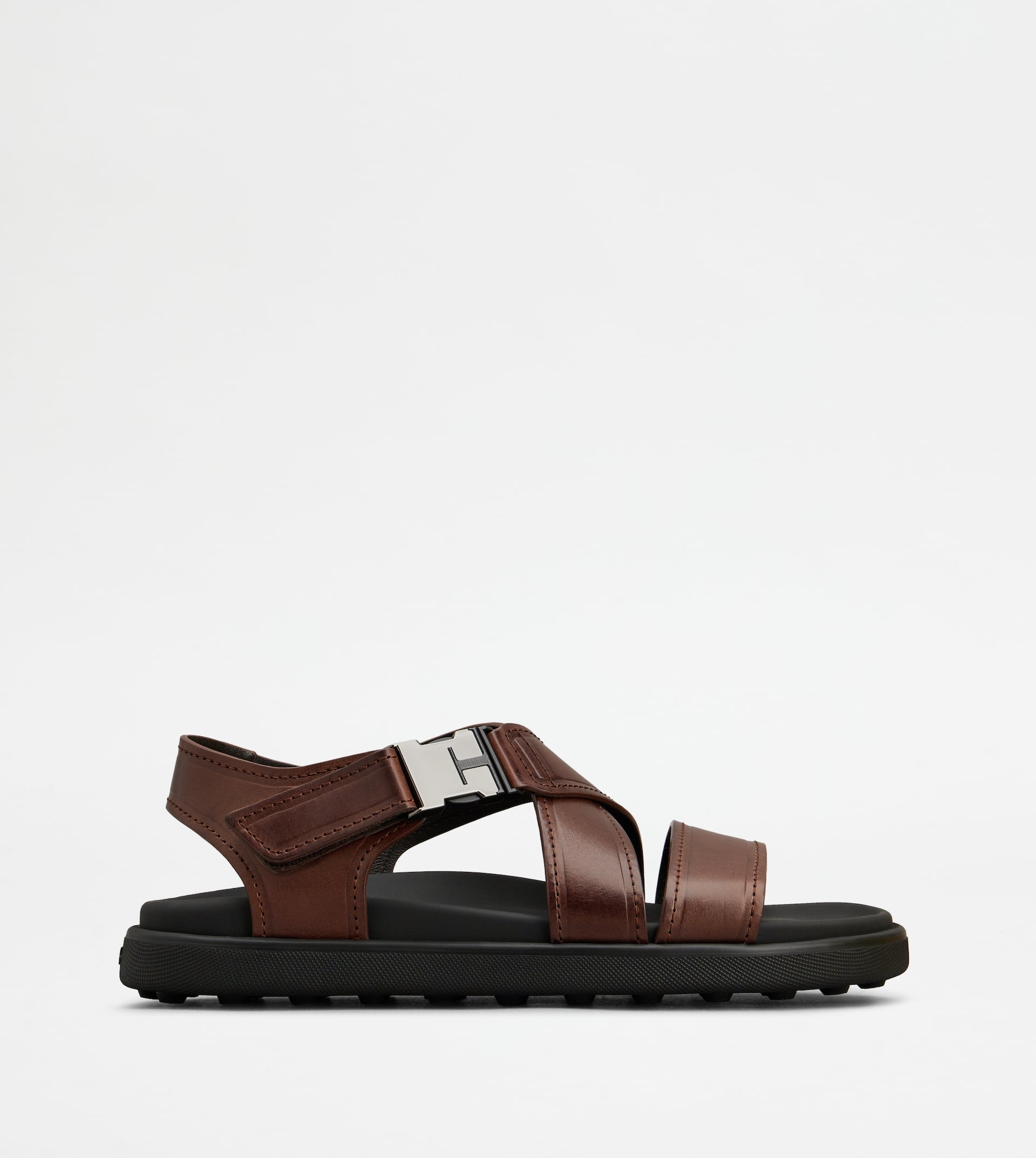 SANDALS IN LEATHER - BROWN - 1