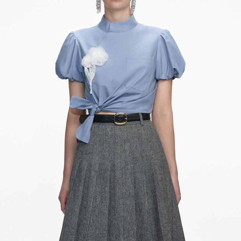 Blue Cotton Tie Side Top 4