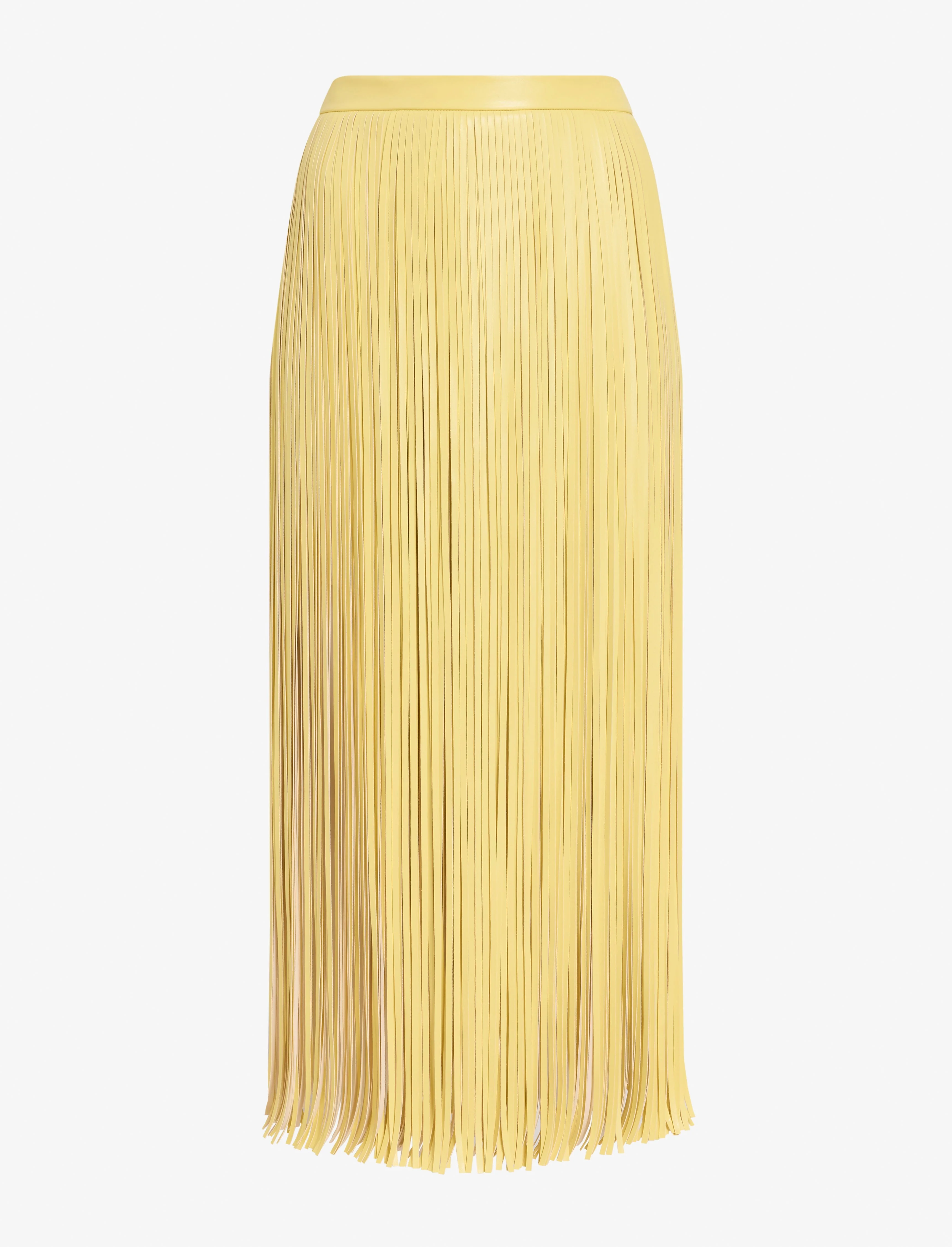 Veda Skirt in Faux Leather Fringe - 1