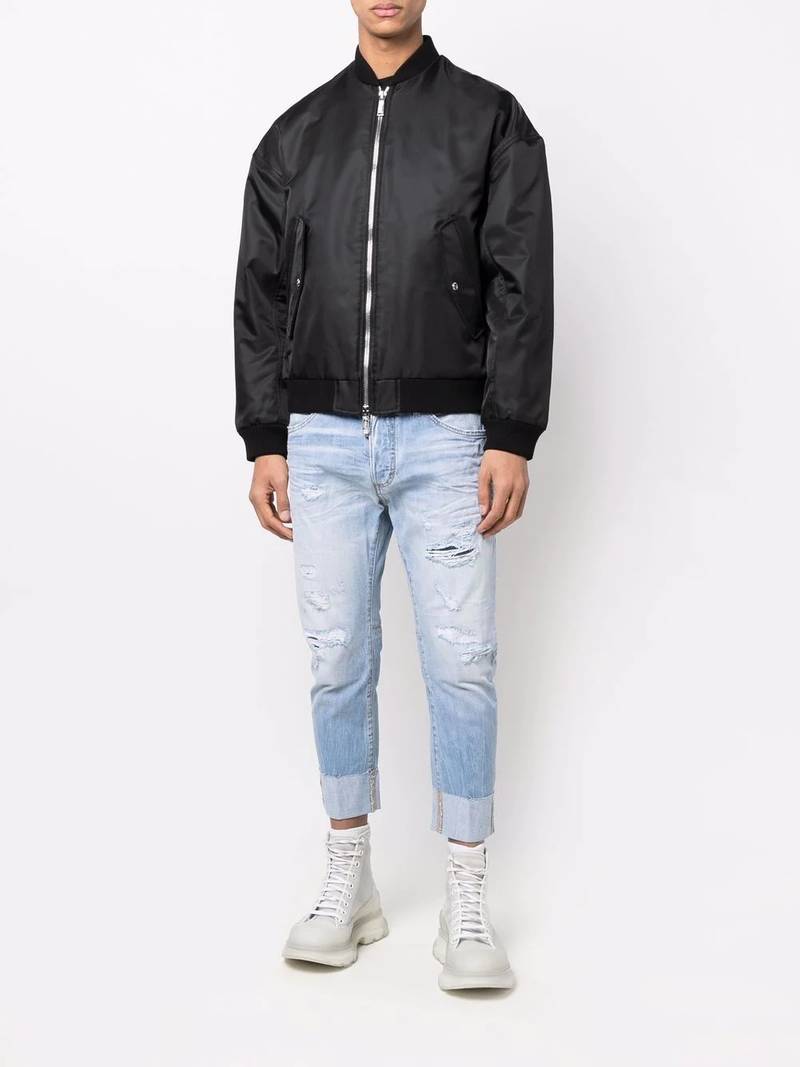 DSQUARED2 slogan-print bomber jacket outlook