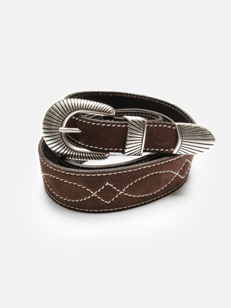 Nudie Jeans Western Ranch Suede Belt Toffee Brown outlook