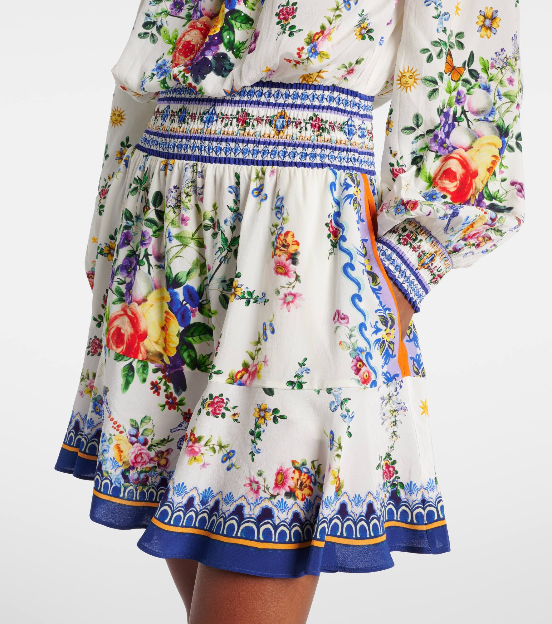 Printed silk crêpe minidress - 5
