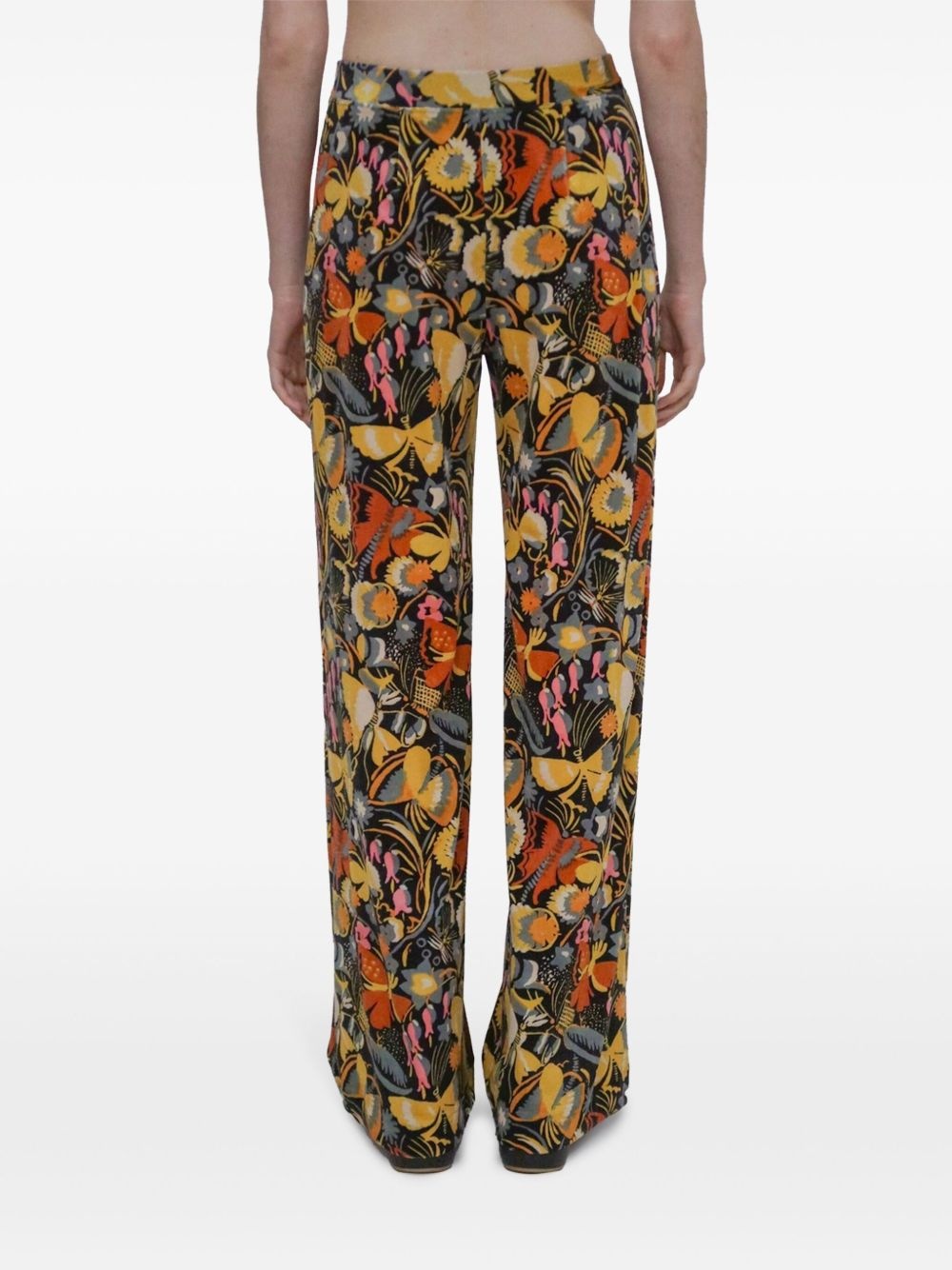 Fitted straight-leg velvet trousers - 3