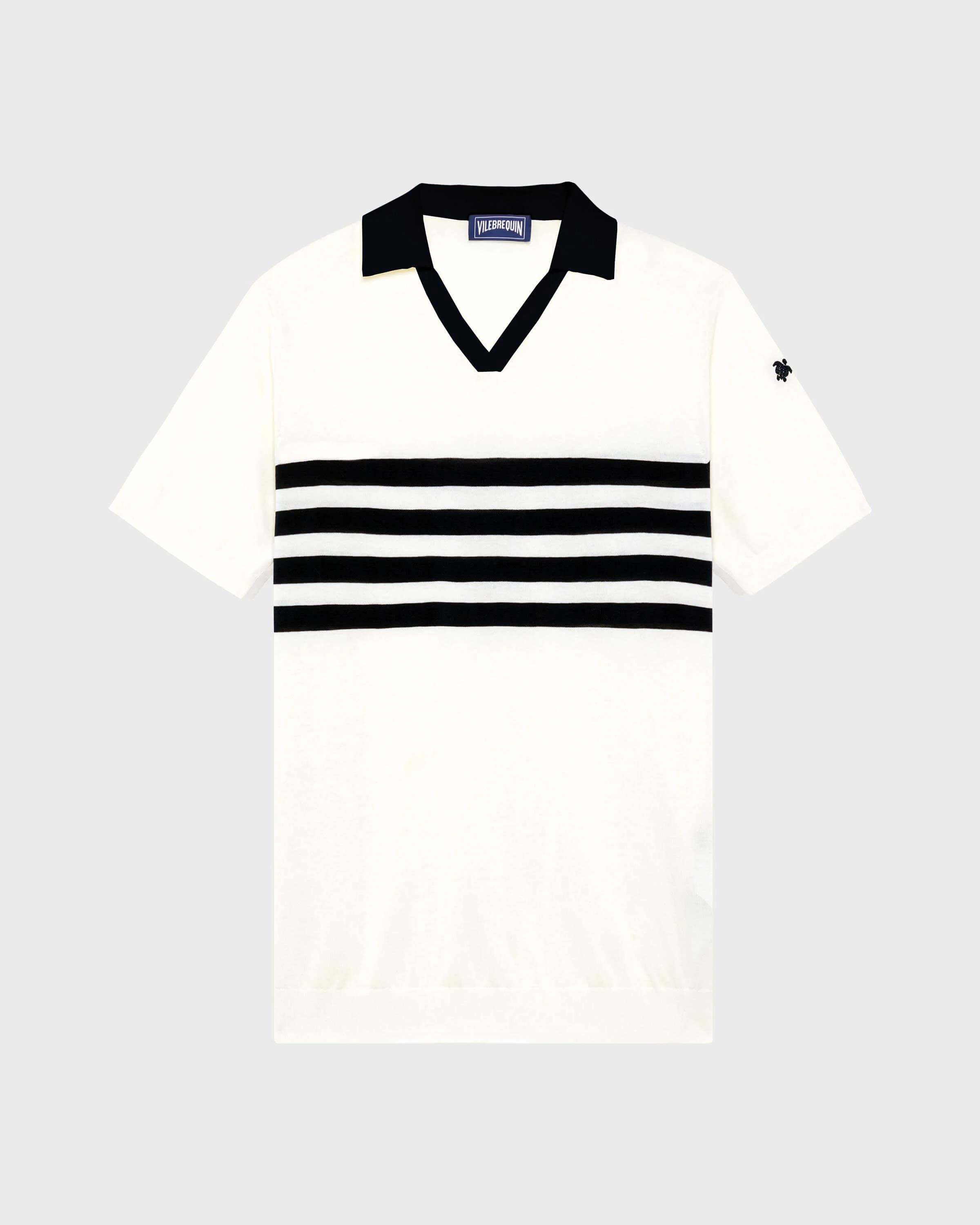 Men Cotton Polo Stripe Bicolore - 1