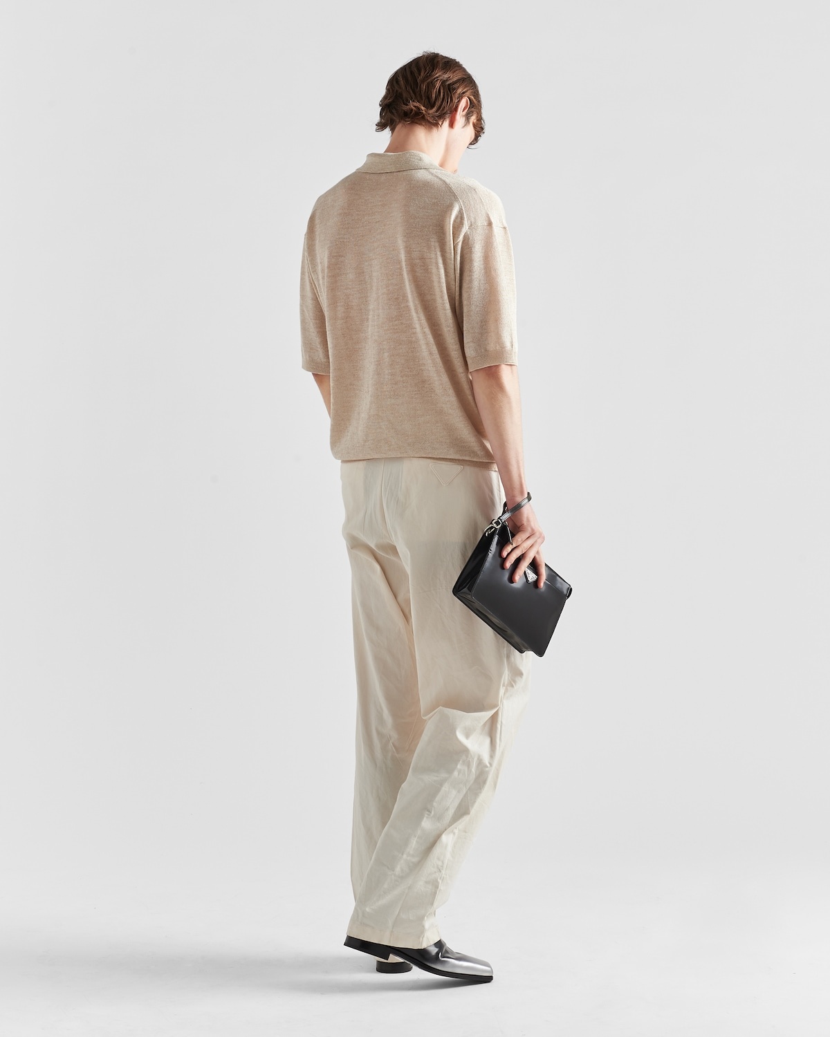 Silk and linen polo shirt - 5