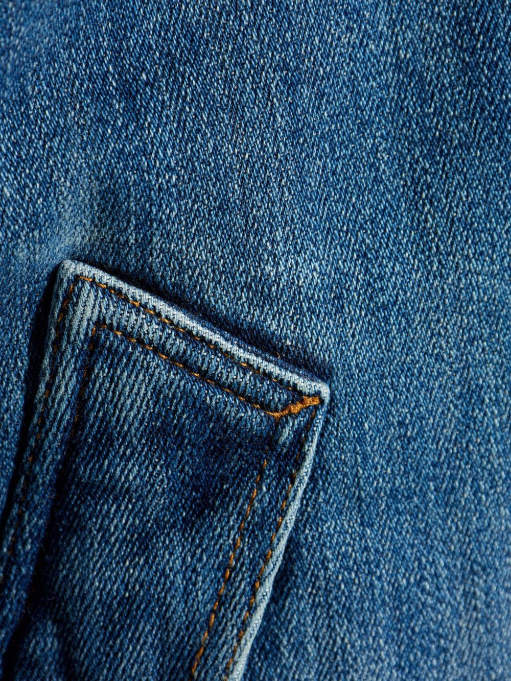 contrast-collar denim jacket - 5