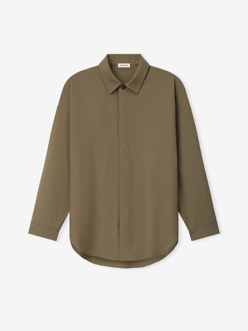 Wool Poplin Relaxed Shirt 1