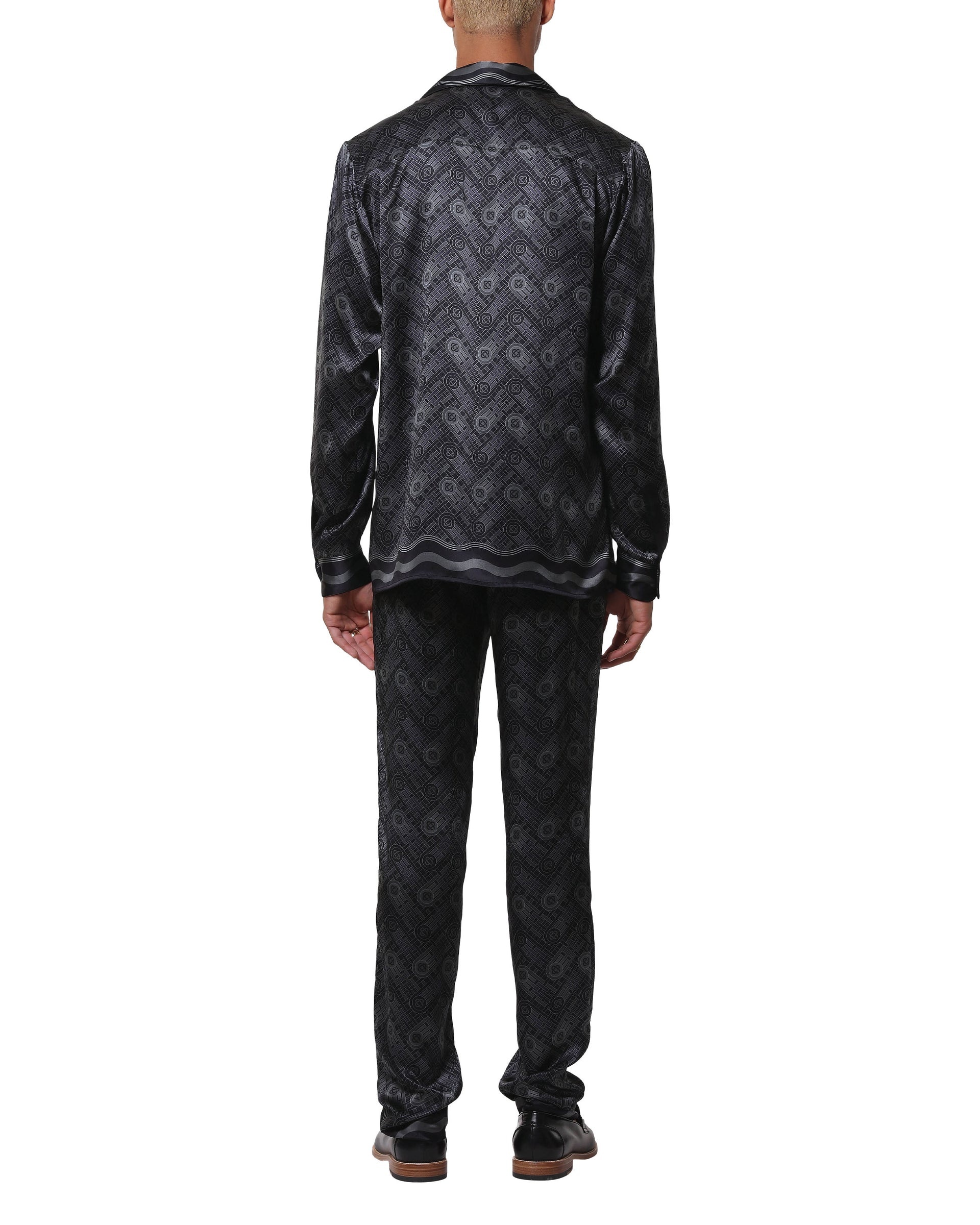 Black Ping Pong Monogram Silk Shirt - 2