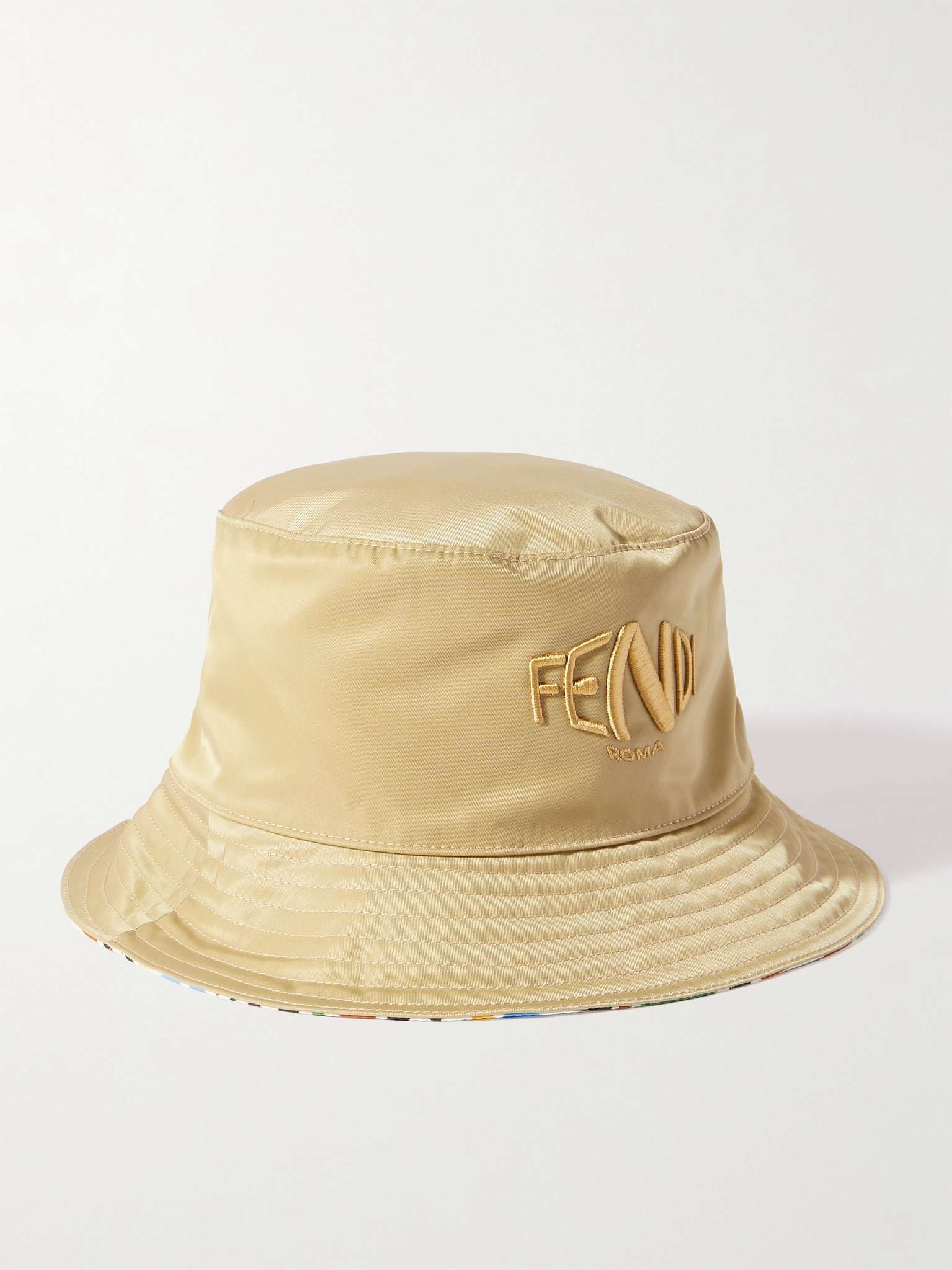 Reversible Logo-Detailed Shell Bucket Hat - 1