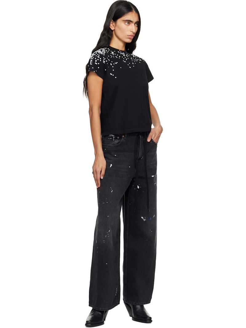 MM6 Maison Margiela Black Cotton Jersey T-shirt outlook