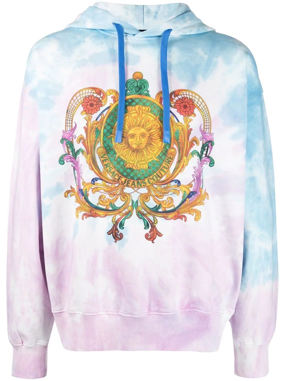 barocco-print tie-dye hoodie - 1