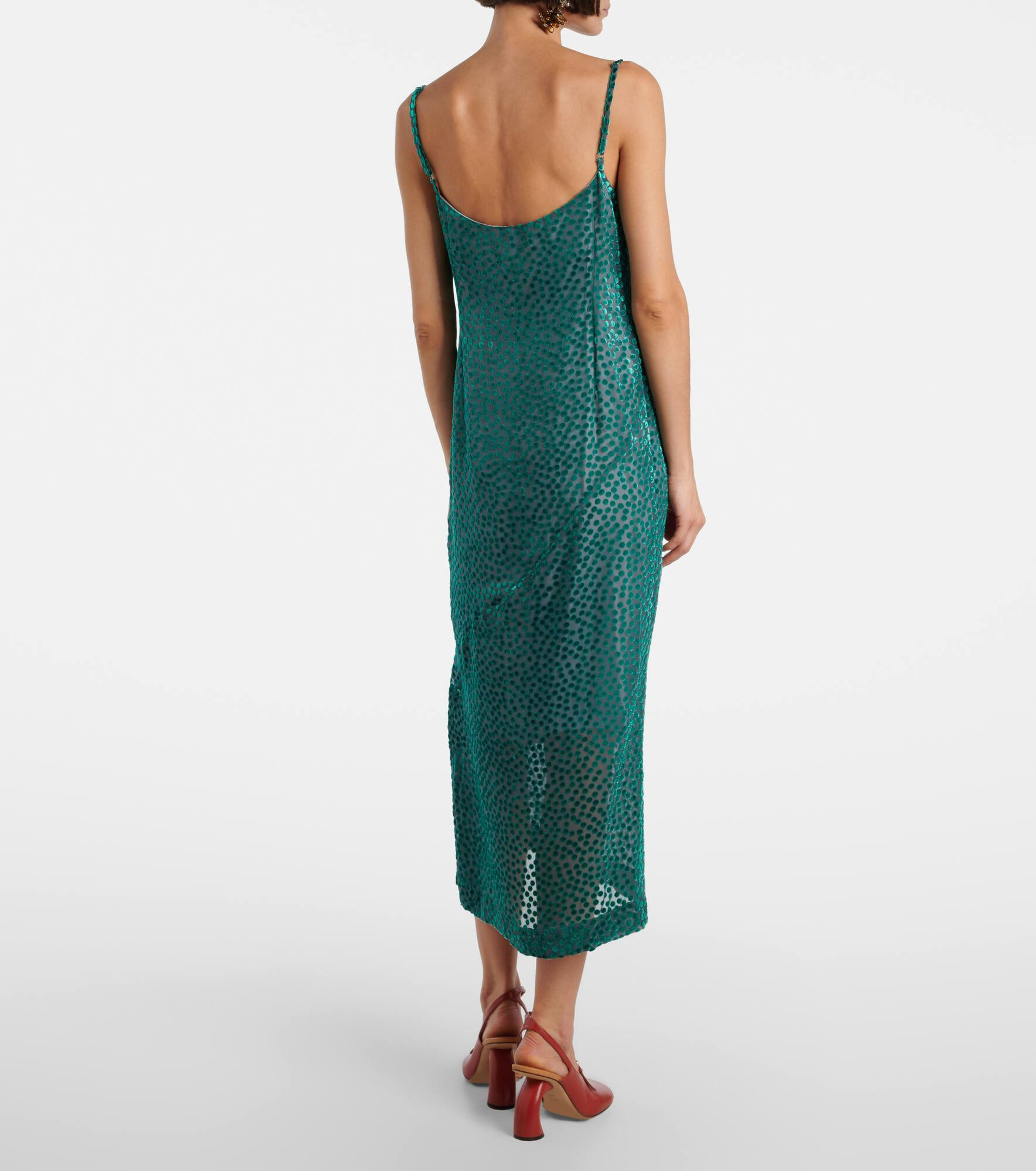 Polka-dot devoré slip dress - 3