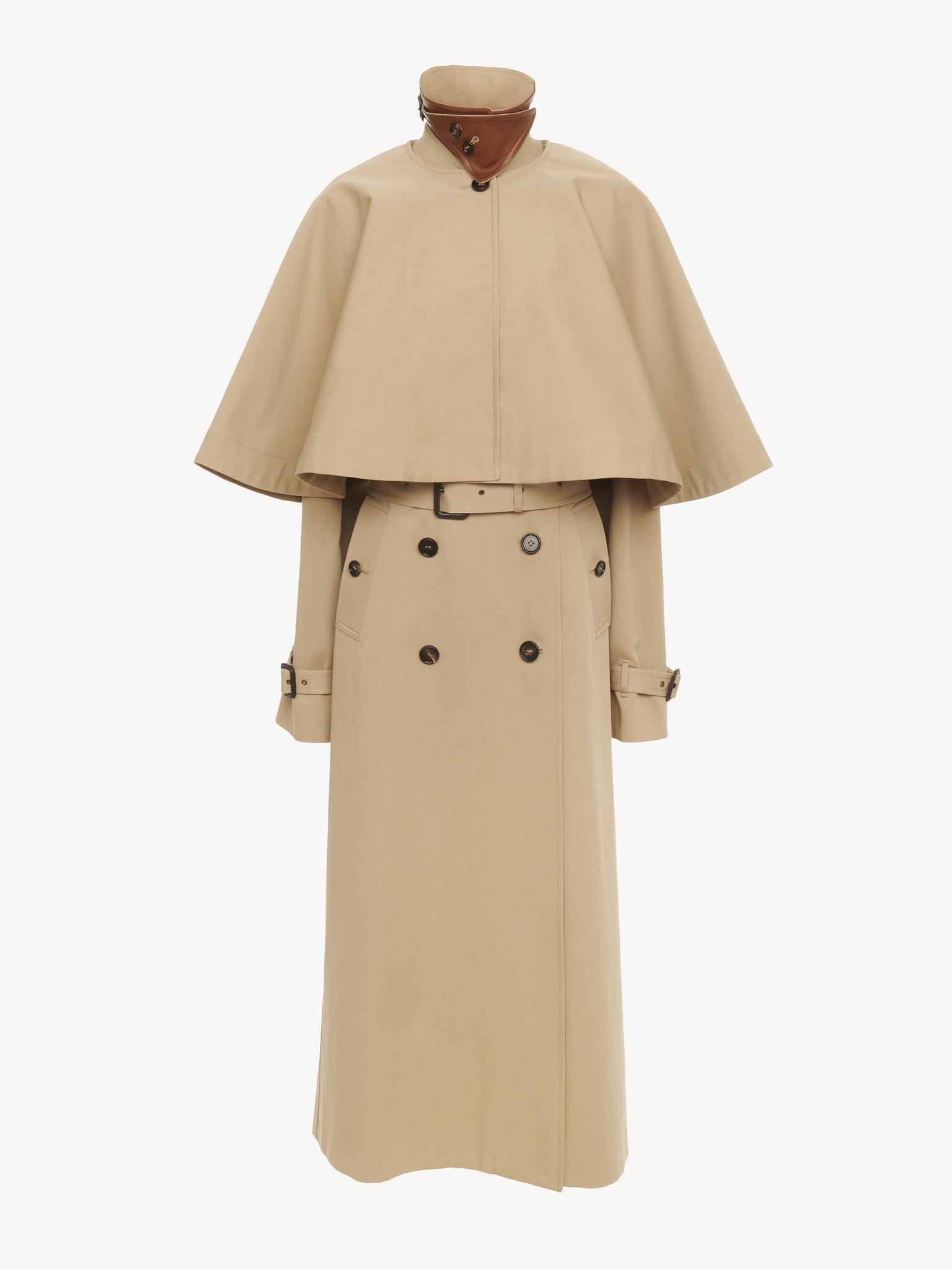 CLASSIC TRENCH COAT IN COTTON GABARDINE WITH CAPE - 2