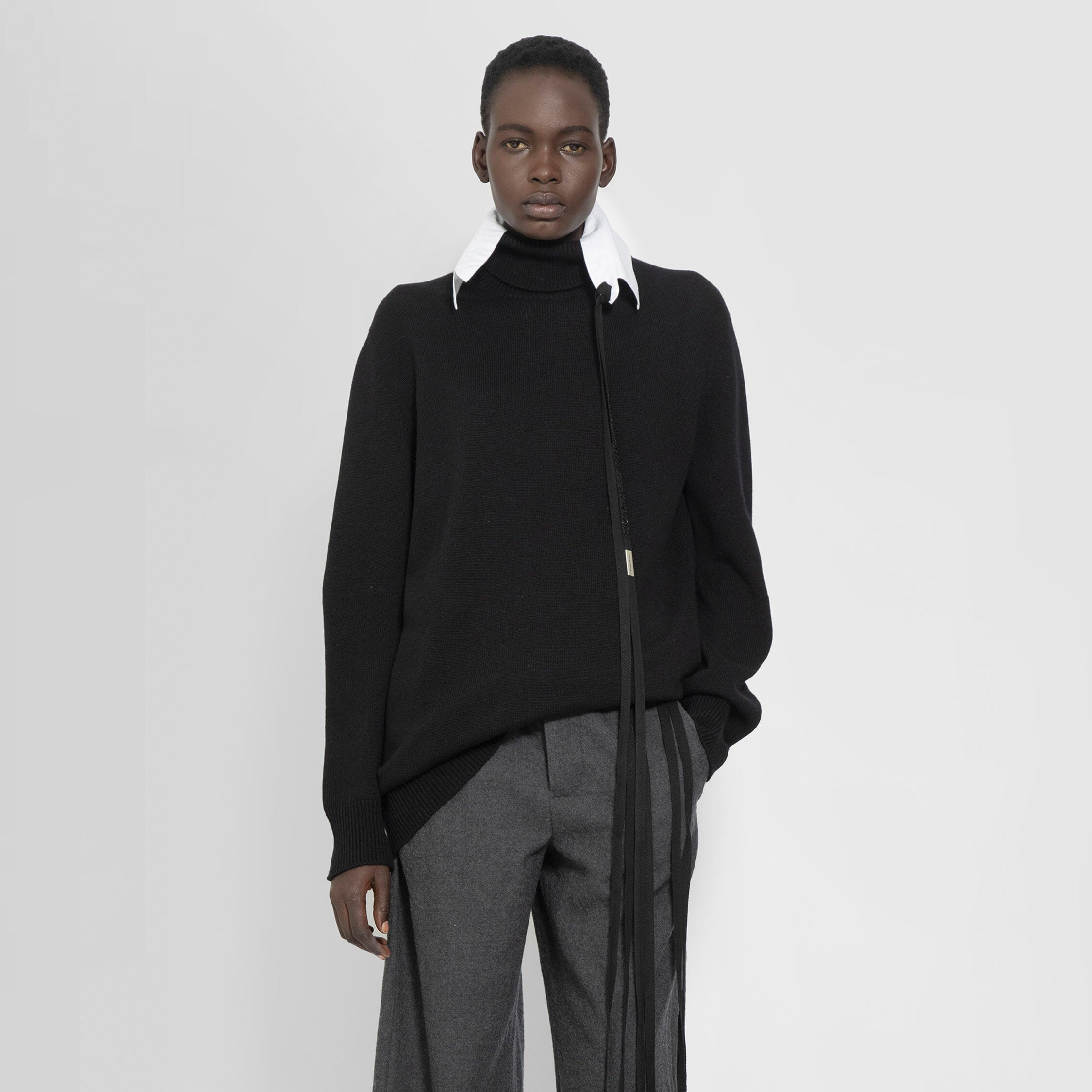 ANN DEMEULEMEESTER WOMAN BLACK KNITWEAR - 4