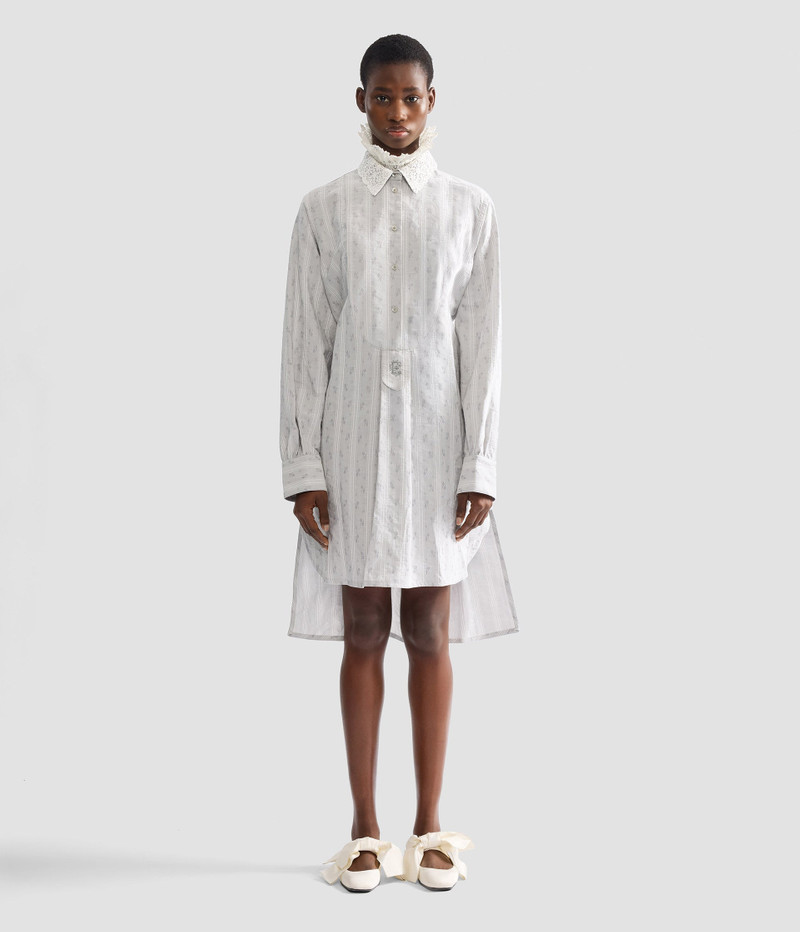DITSY COTTON STRIPE LONG SLEEVE MINI SHIRT DRESS 4