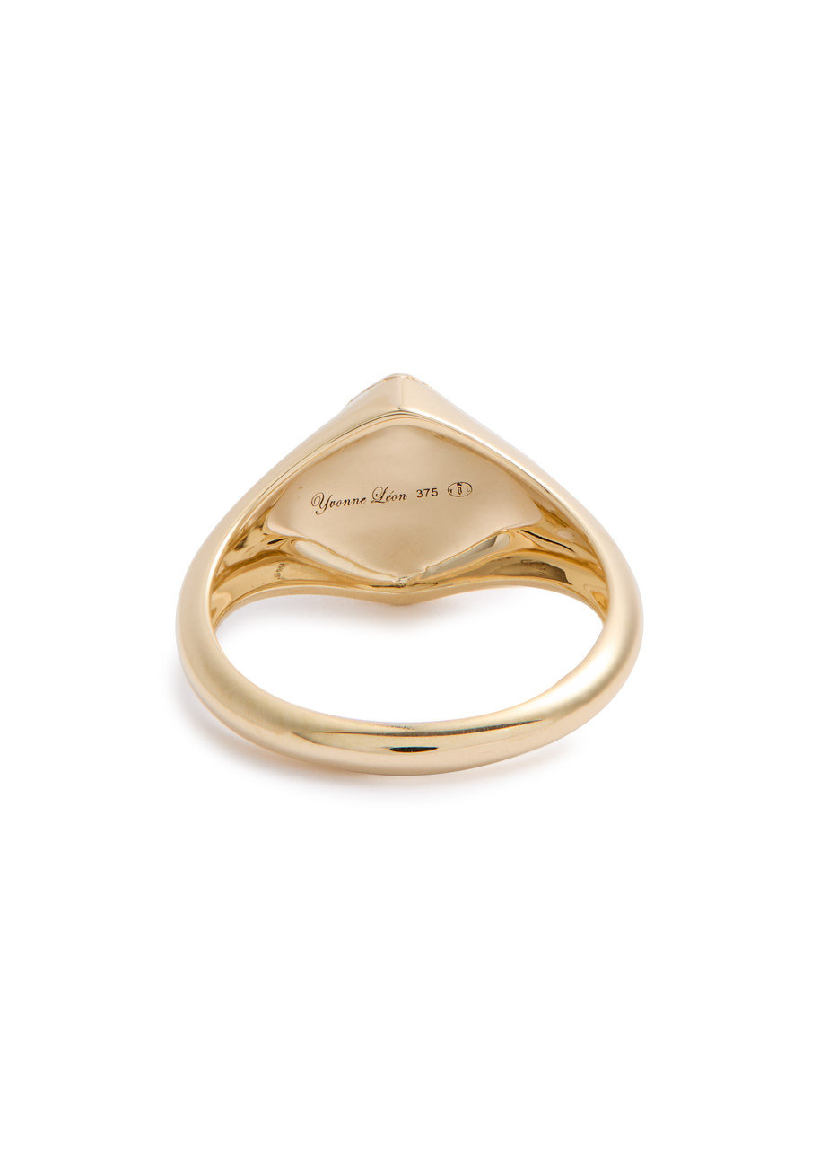 Yvonne Leon Baby Chevalière Marquise 9kt Gold Pinky Ring - 4