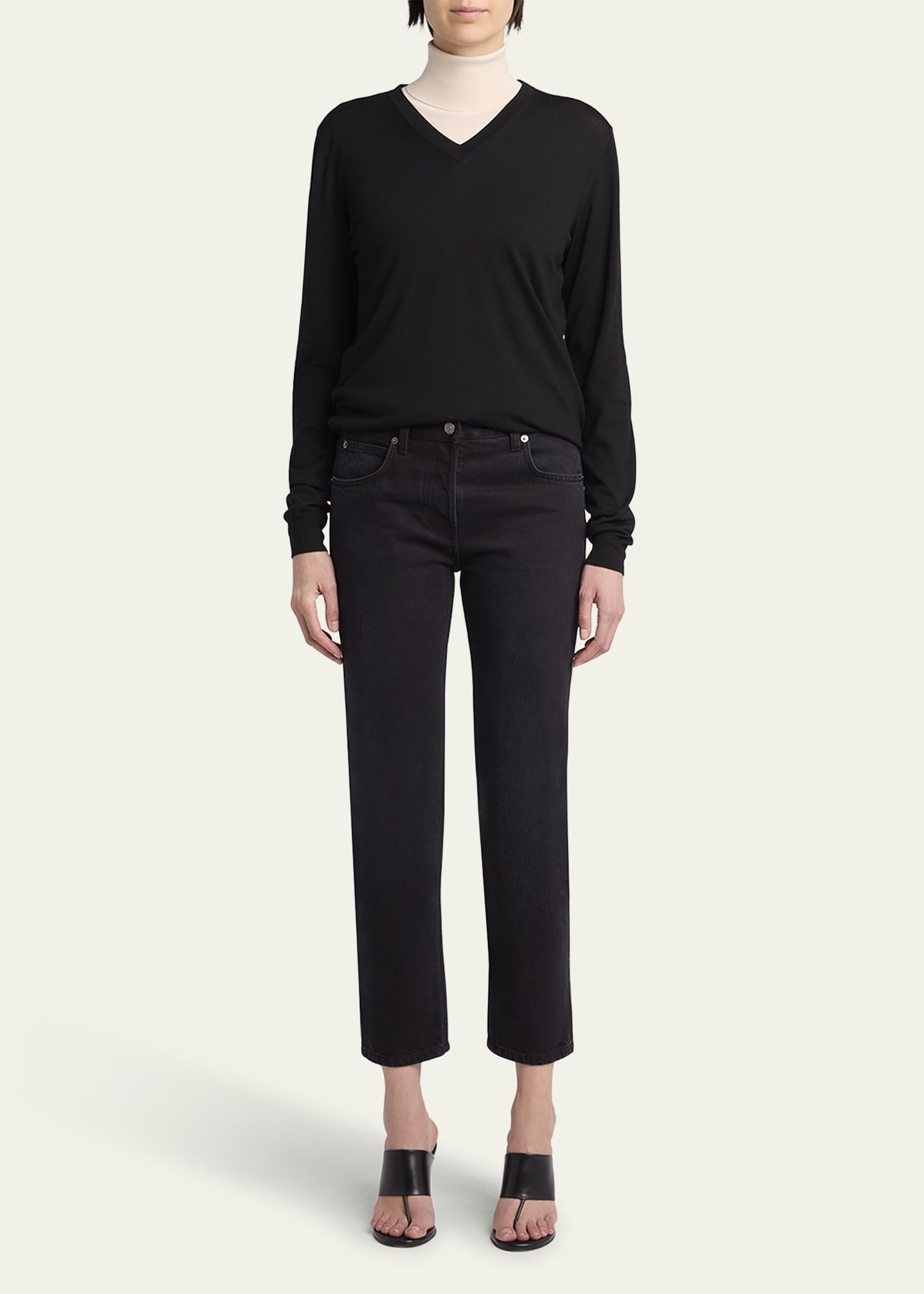 Riaco Mid-Rise Straight-Leg Ankle Jeans - 2