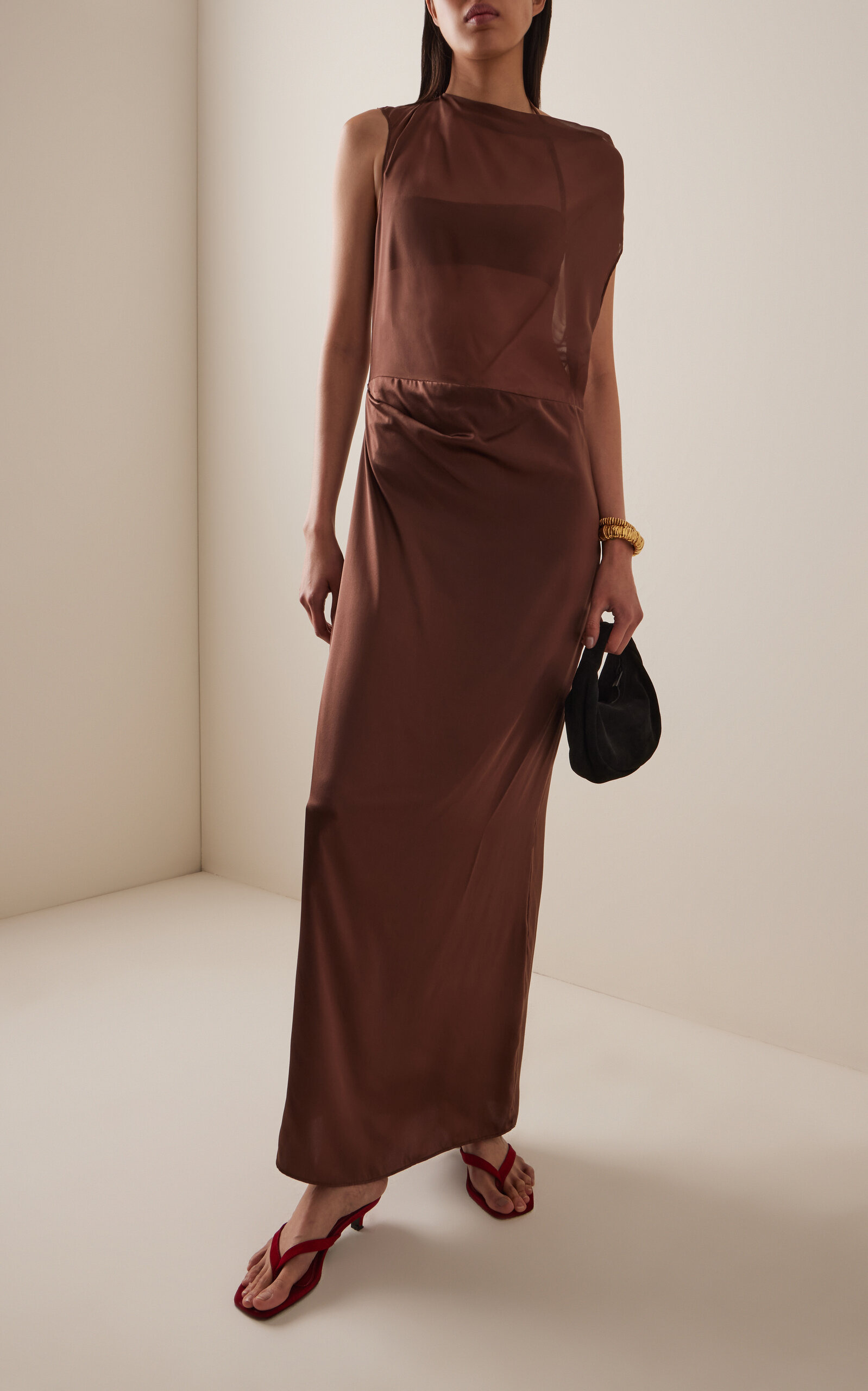 Luca Silk Gown brown - 2