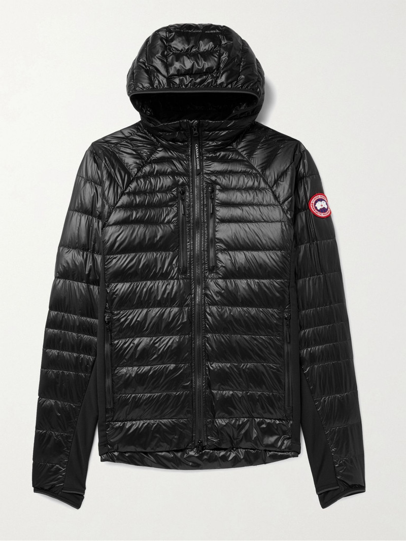 Hybridge Lite Slim-Fit Quilted Shell Hooded Down Jacket Black 1