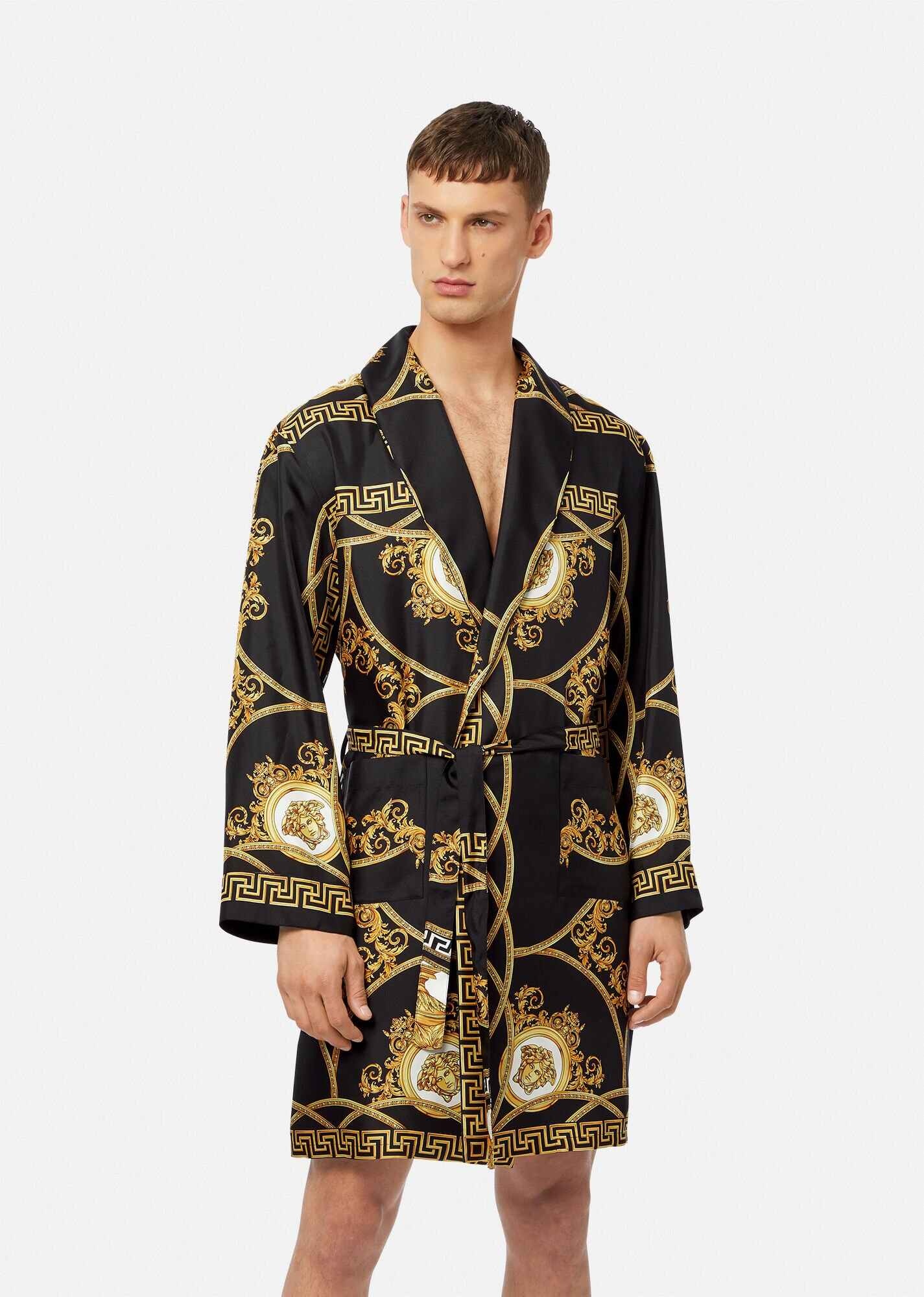 Barocco Print Silk Robe - 2