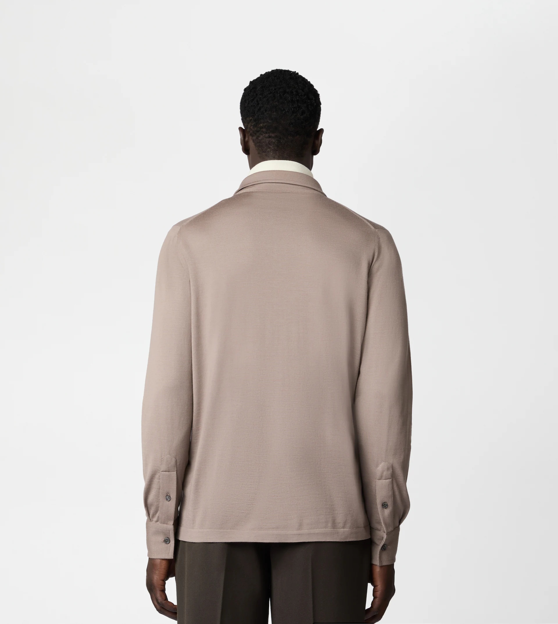 SHIRT IN T15 WOOL - BEIGE - 5