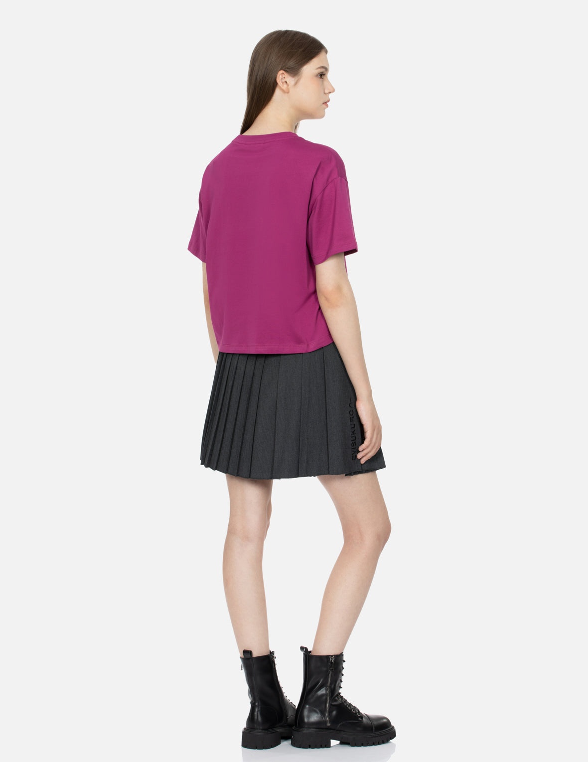 Asymmetric Fashion Fit Pleated Skirt - 4