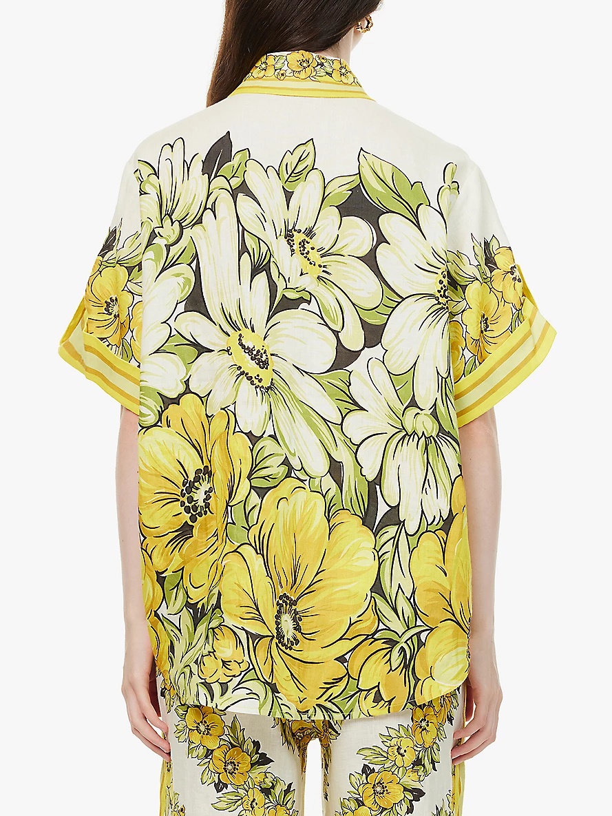 Gisela flower-print linen shirt - 4