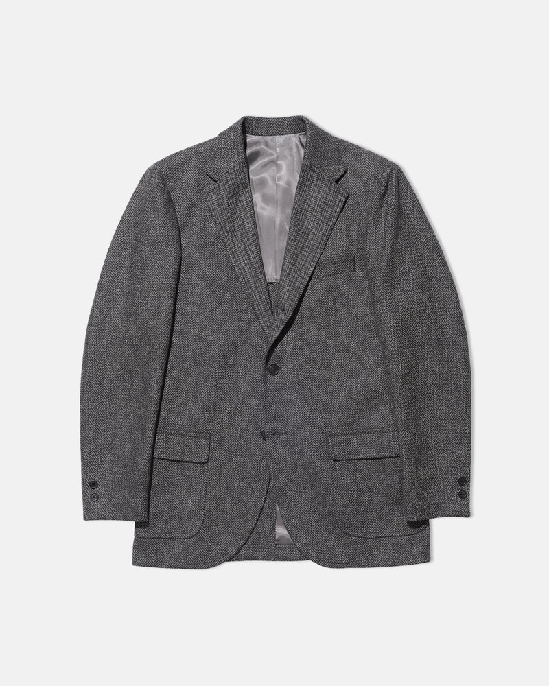 GREY HERRINGBONE WOOL SPORT COAT - TRIM FIT 1