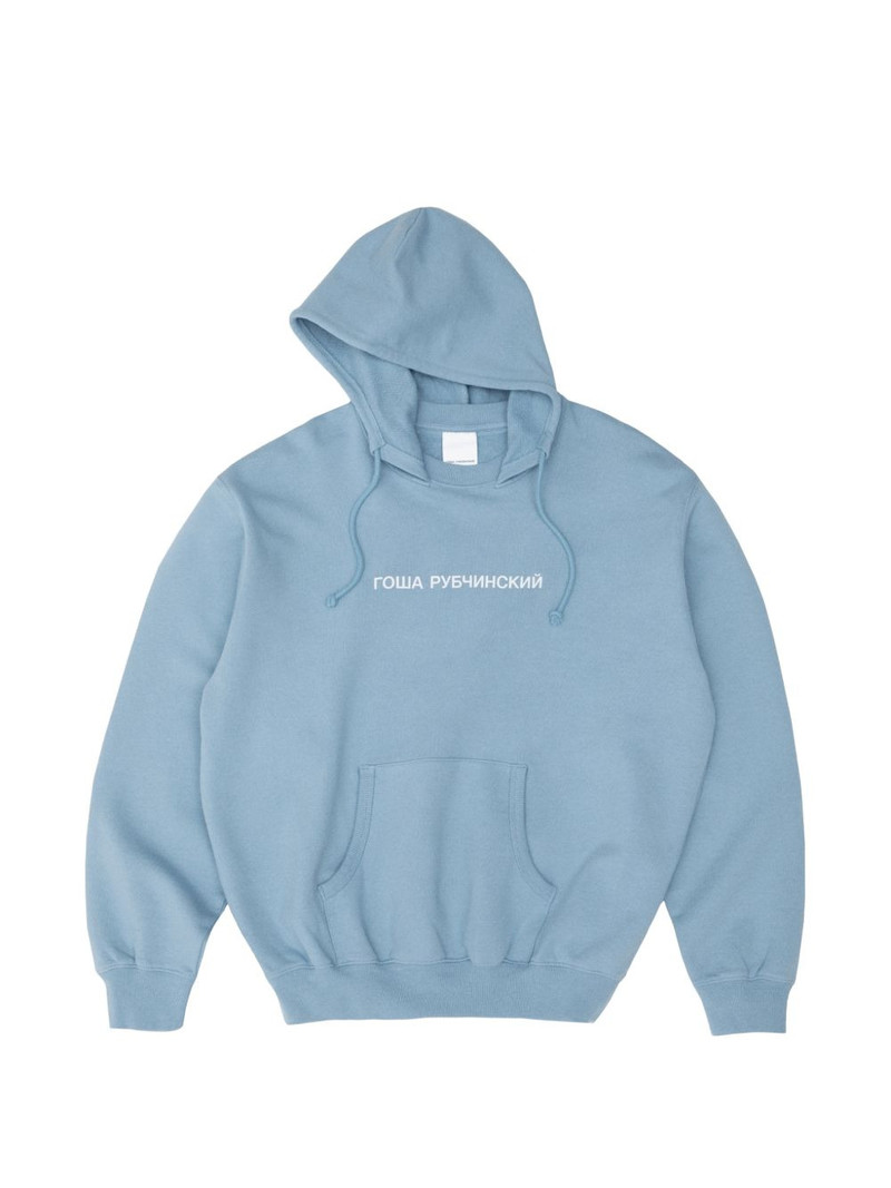 logo-print drawstring hoodie 1