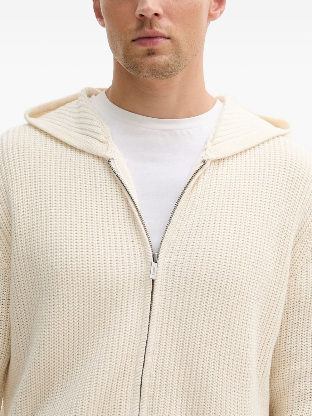 hooded zip-up cardigan - 5