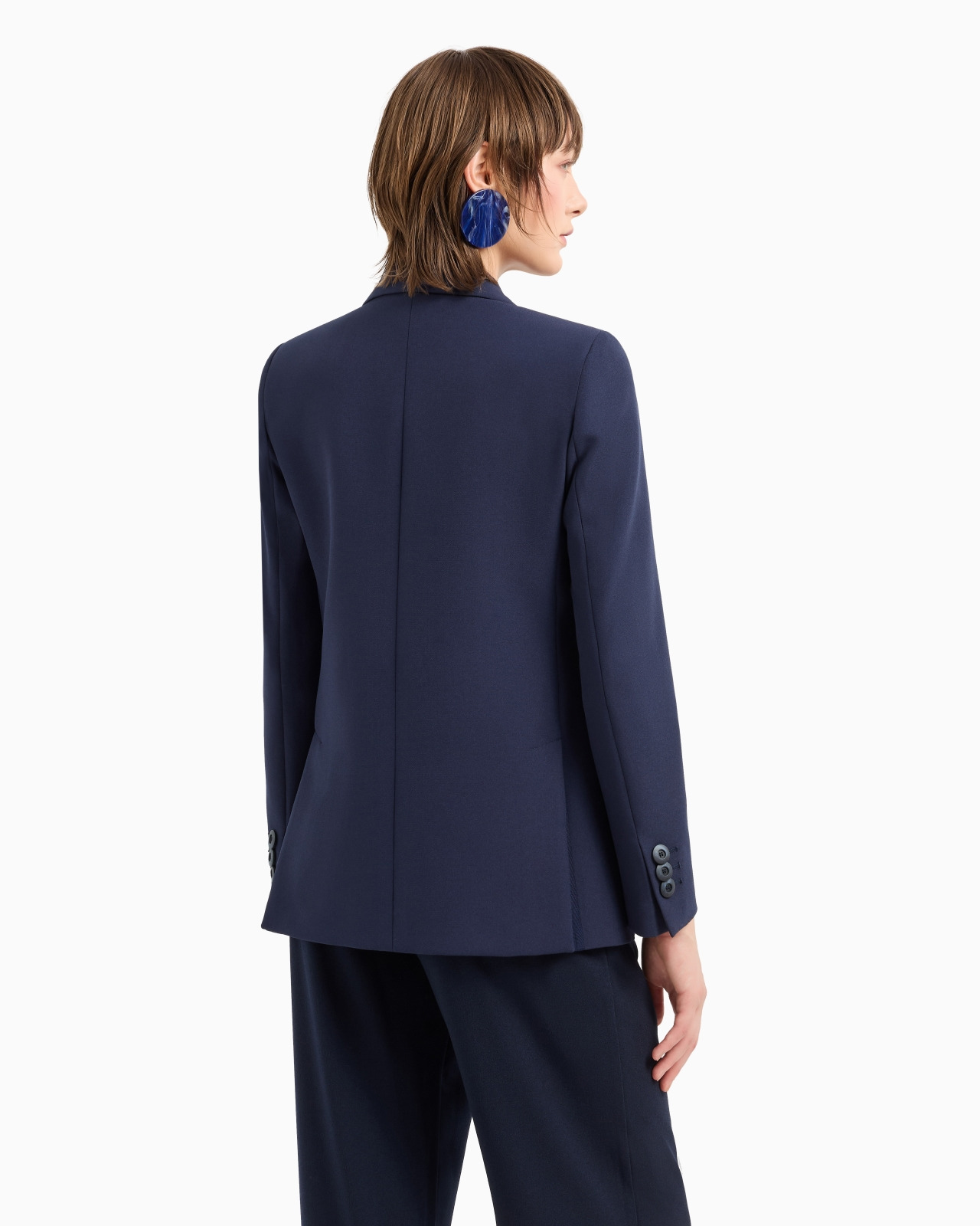 Double-breasted jacket in stretch technical sablé - 3