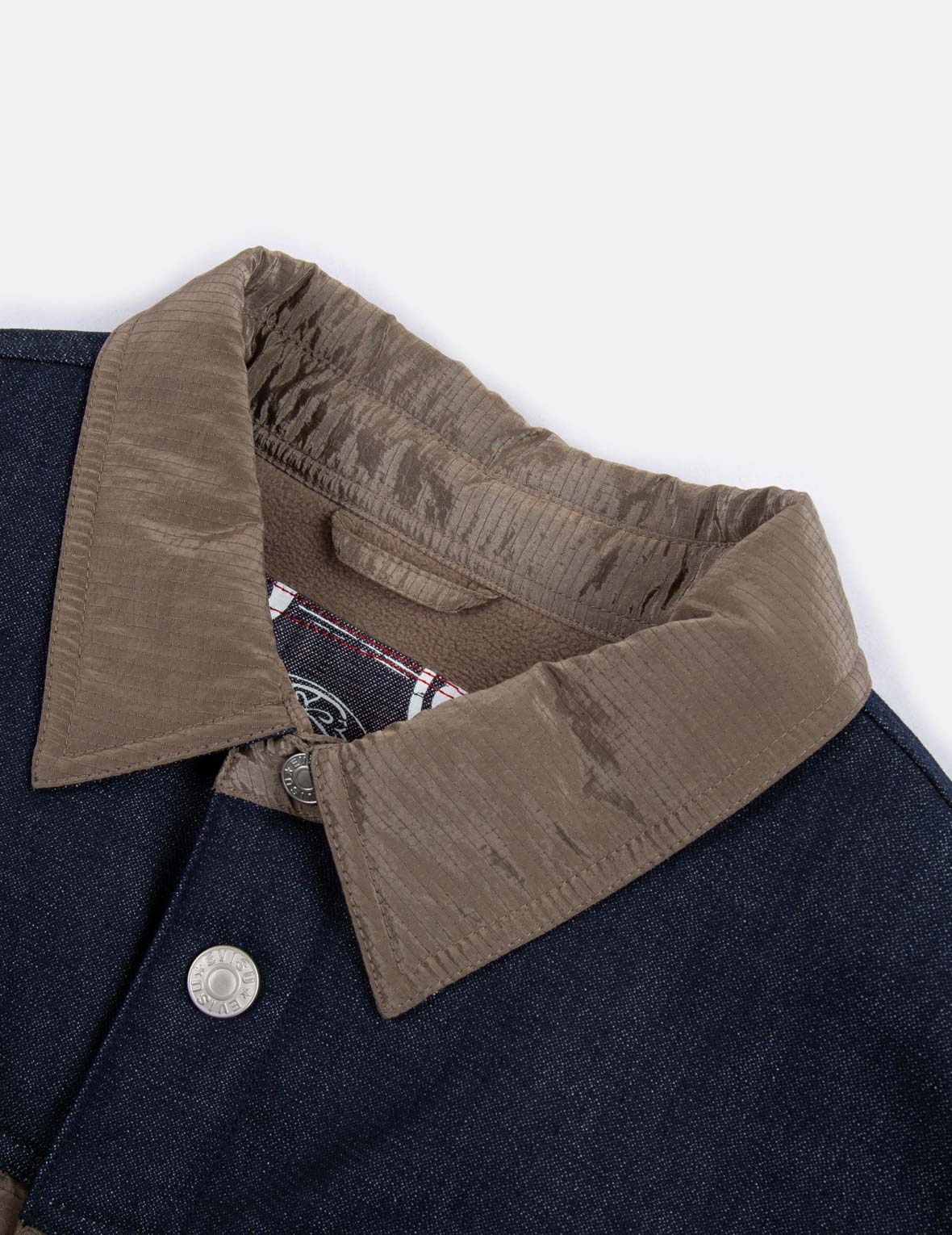 FABRIC-MIXED QUILTED SHIRT - 7