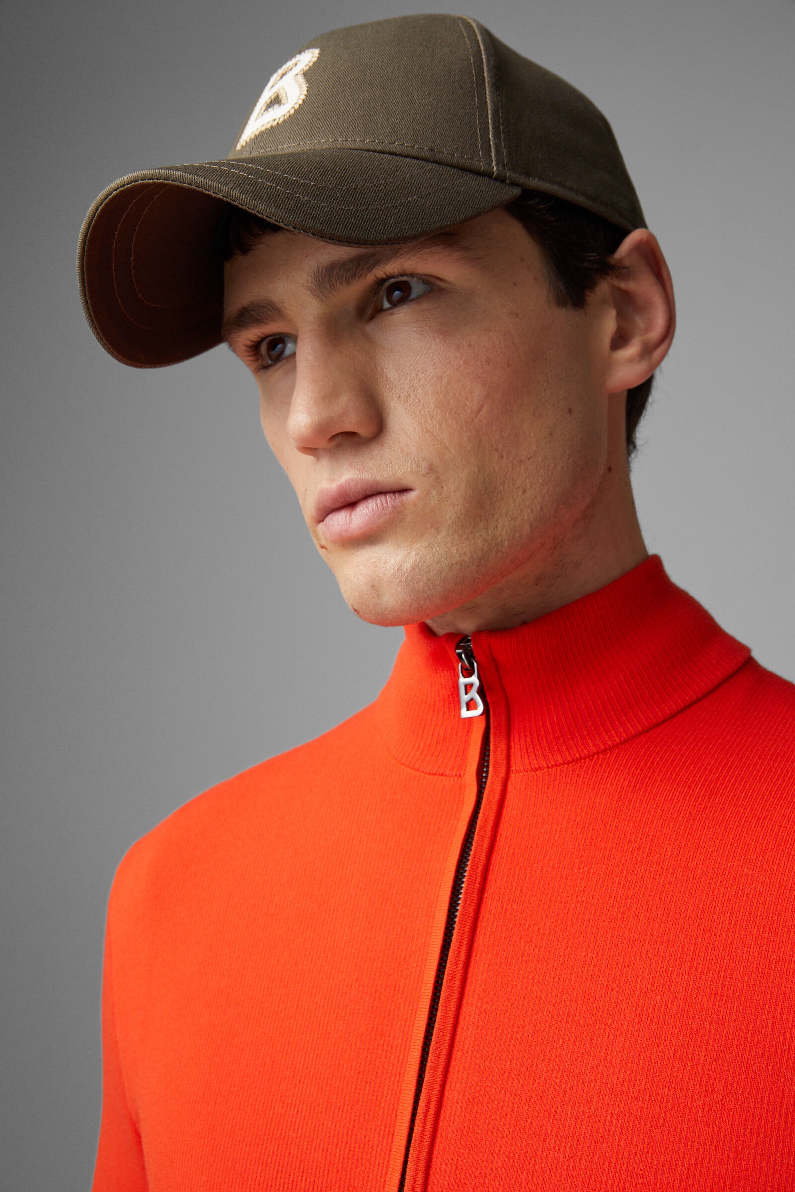 Lennard Half-zip pullover in Red - 4