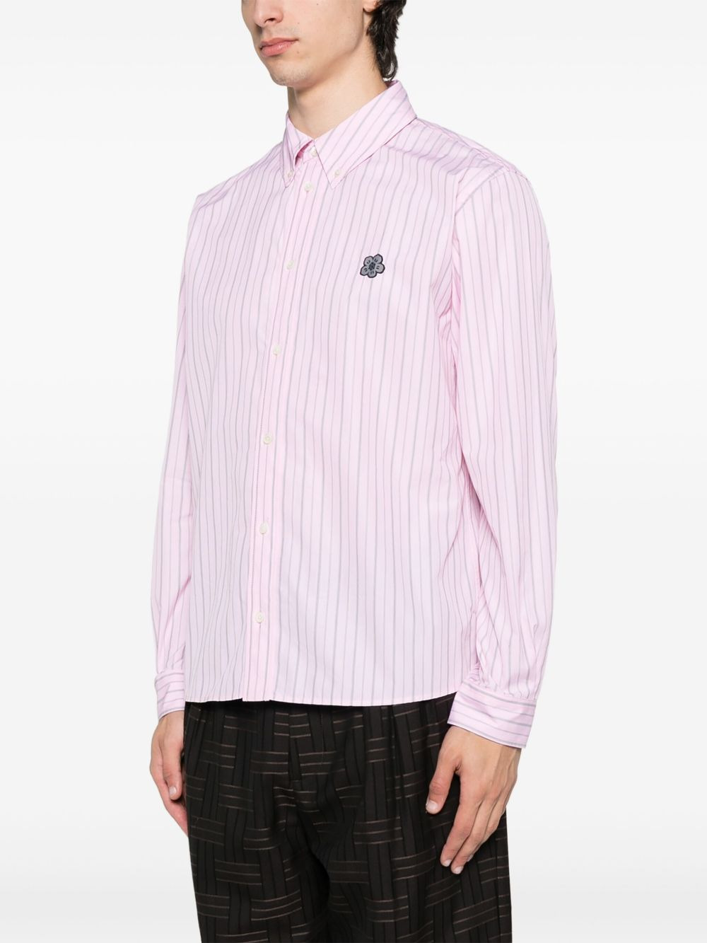 striped embroidered shirt - 3