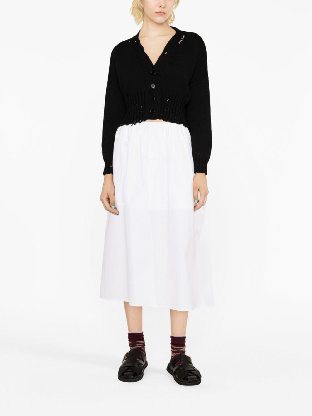 distressed cotton cardigan - 2