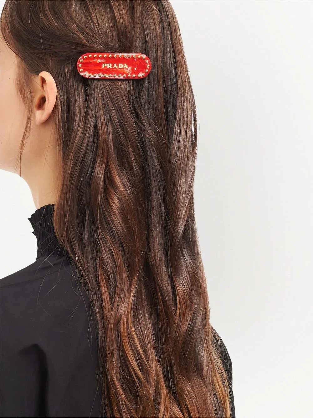 studded logo-lettering hair clip - 3