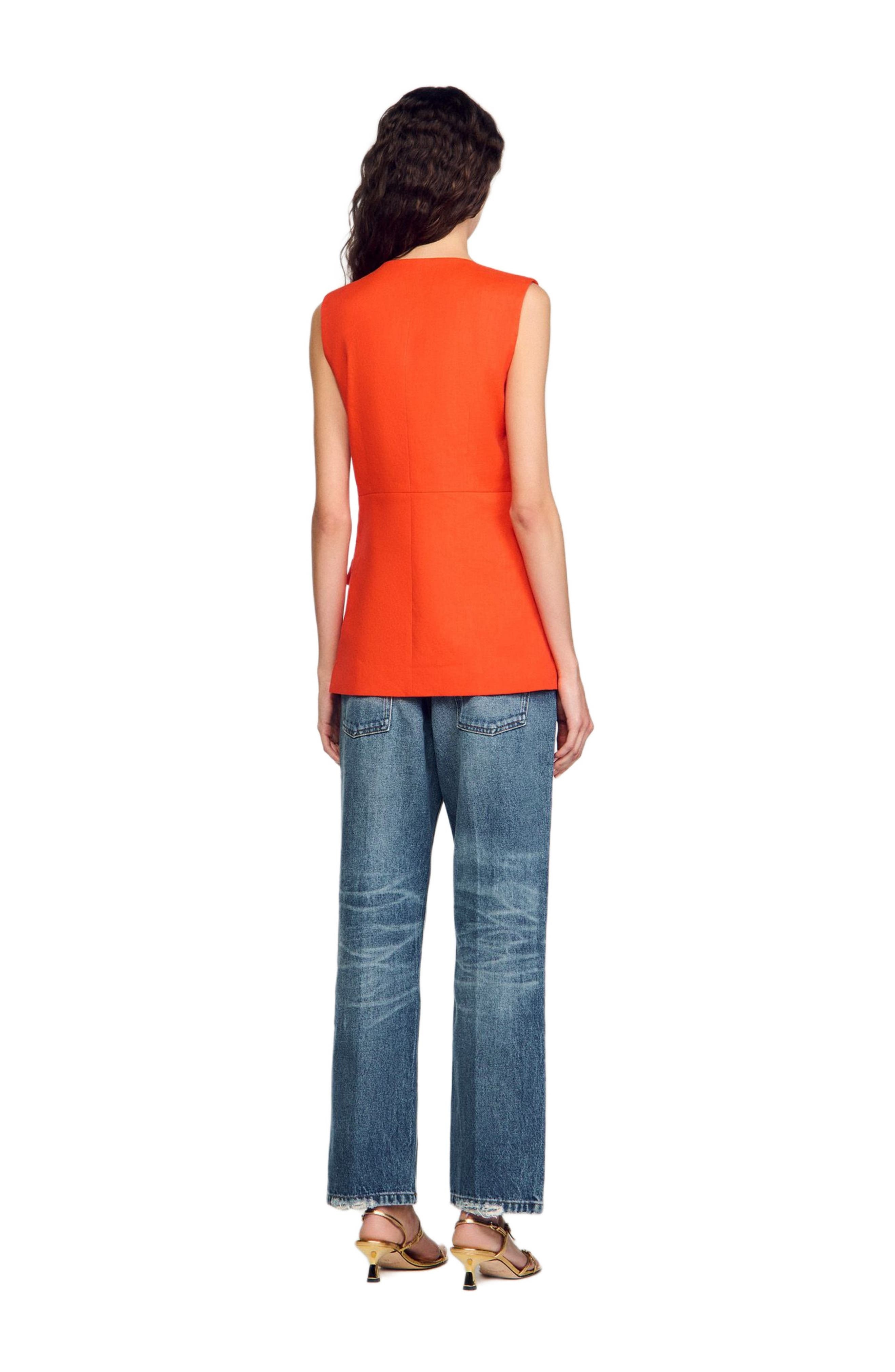 SANDRO Sleeveless jacket in Orange at Nordstrom - 2