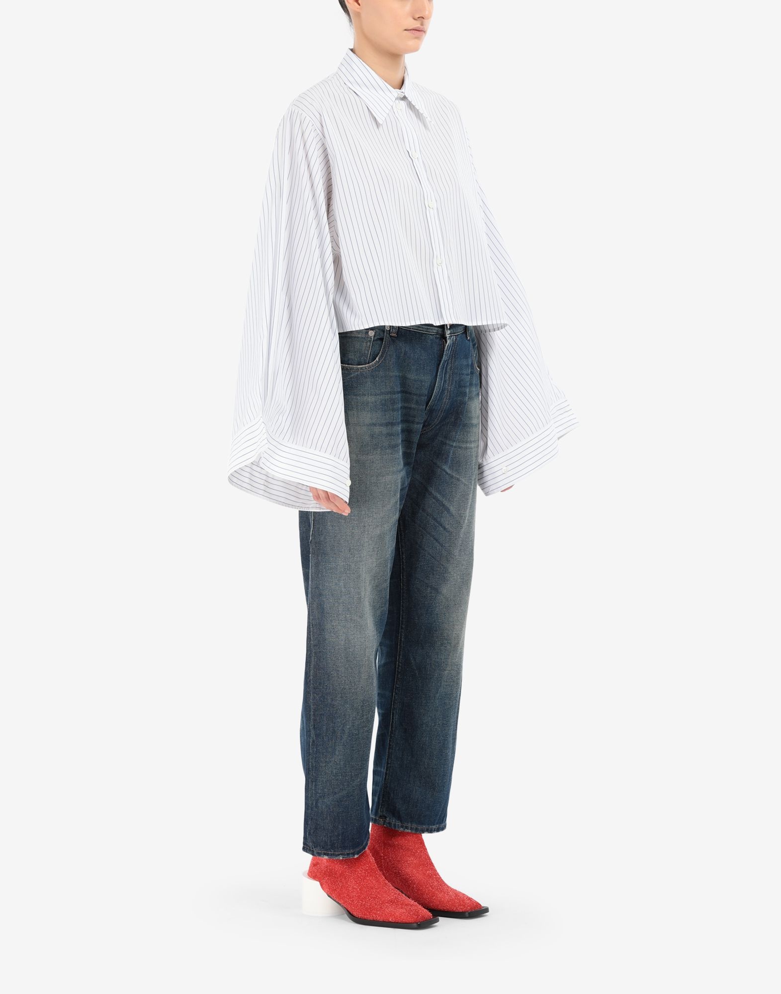 Cropped asymmetric shirt - 3