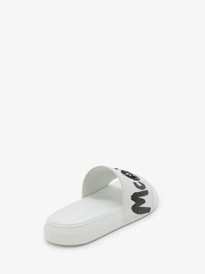 Alexander McQueen Oversized Rubber Slide in White/black outlook