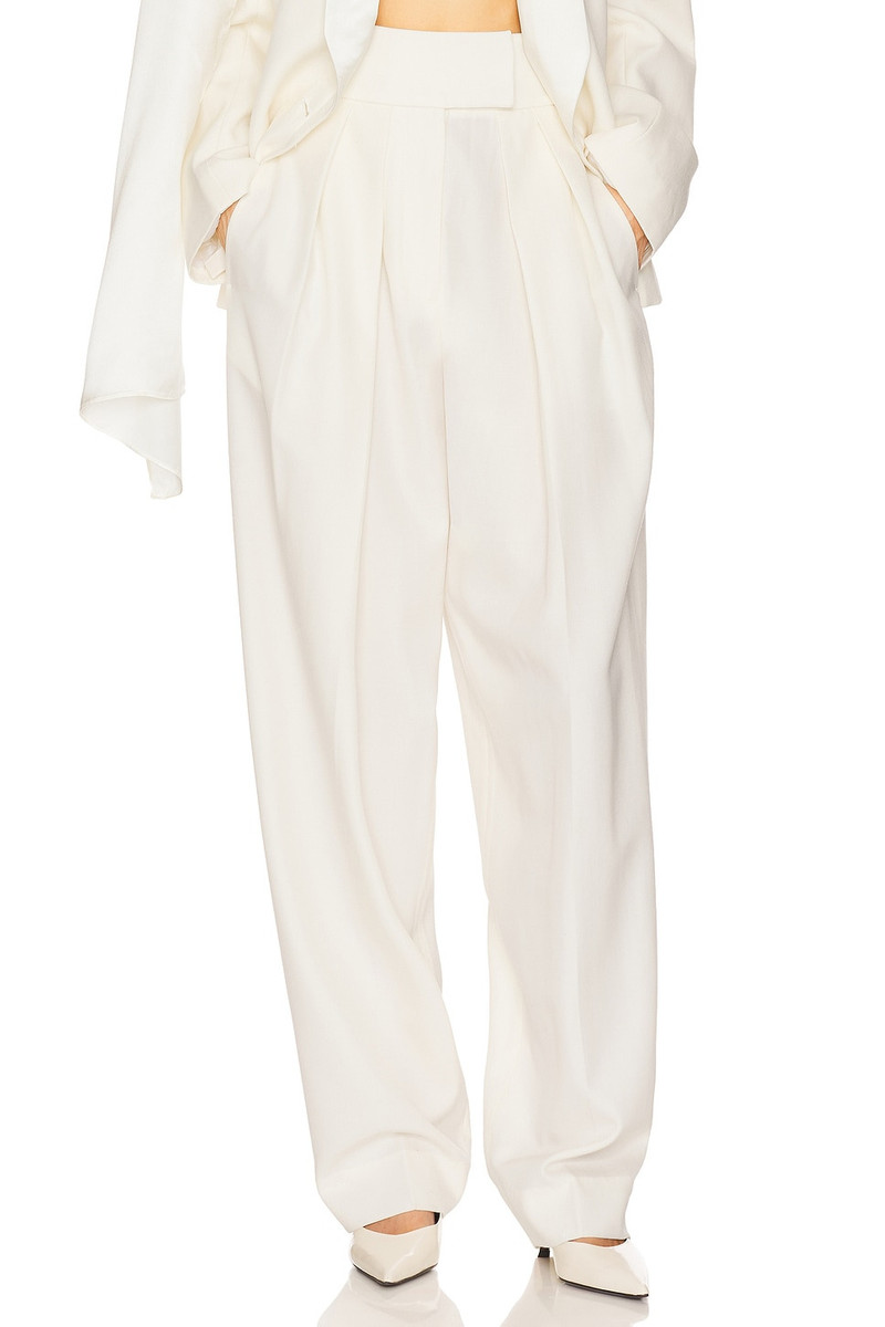 High Waist Pleated Suit Trouser in Wool 1