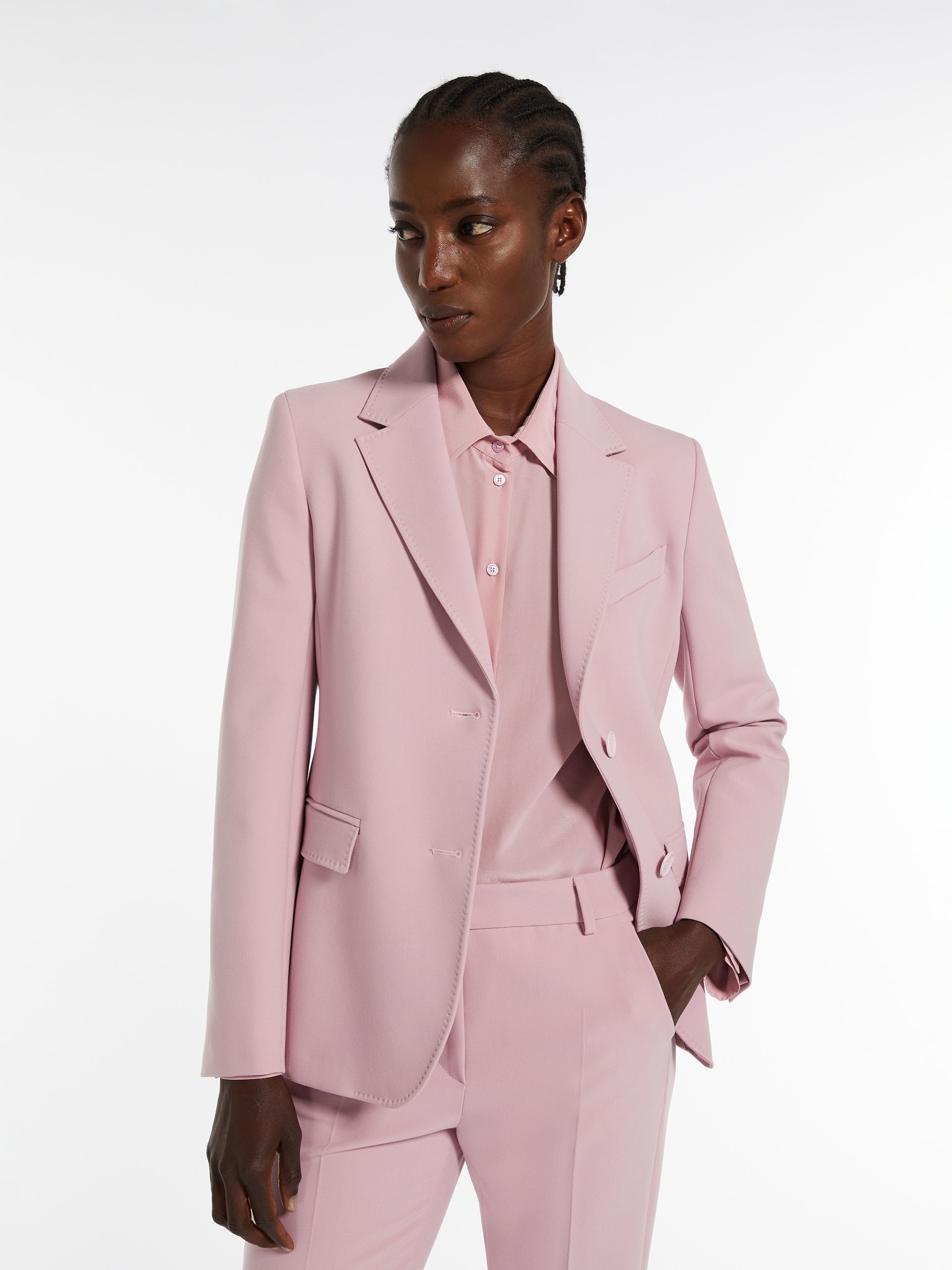 Max Mara Negrar silk double-breasted blazer - Pink