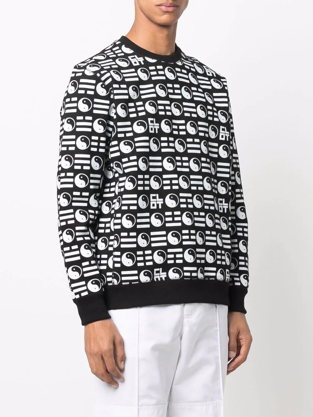 yin yang-motif cotton sweatshirt - 3