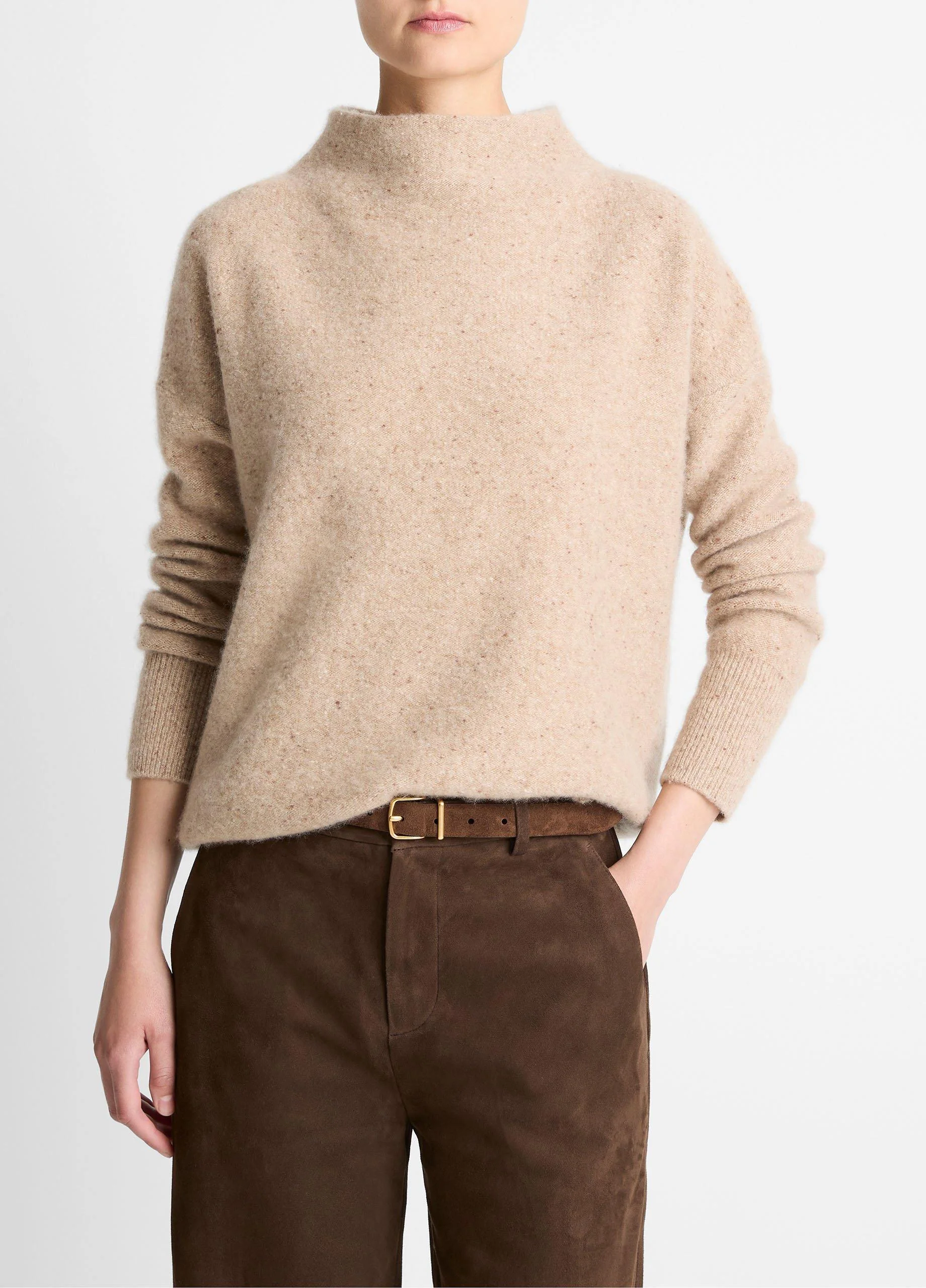 Donegal Cashmere Funnel-Neck Sweater - 1