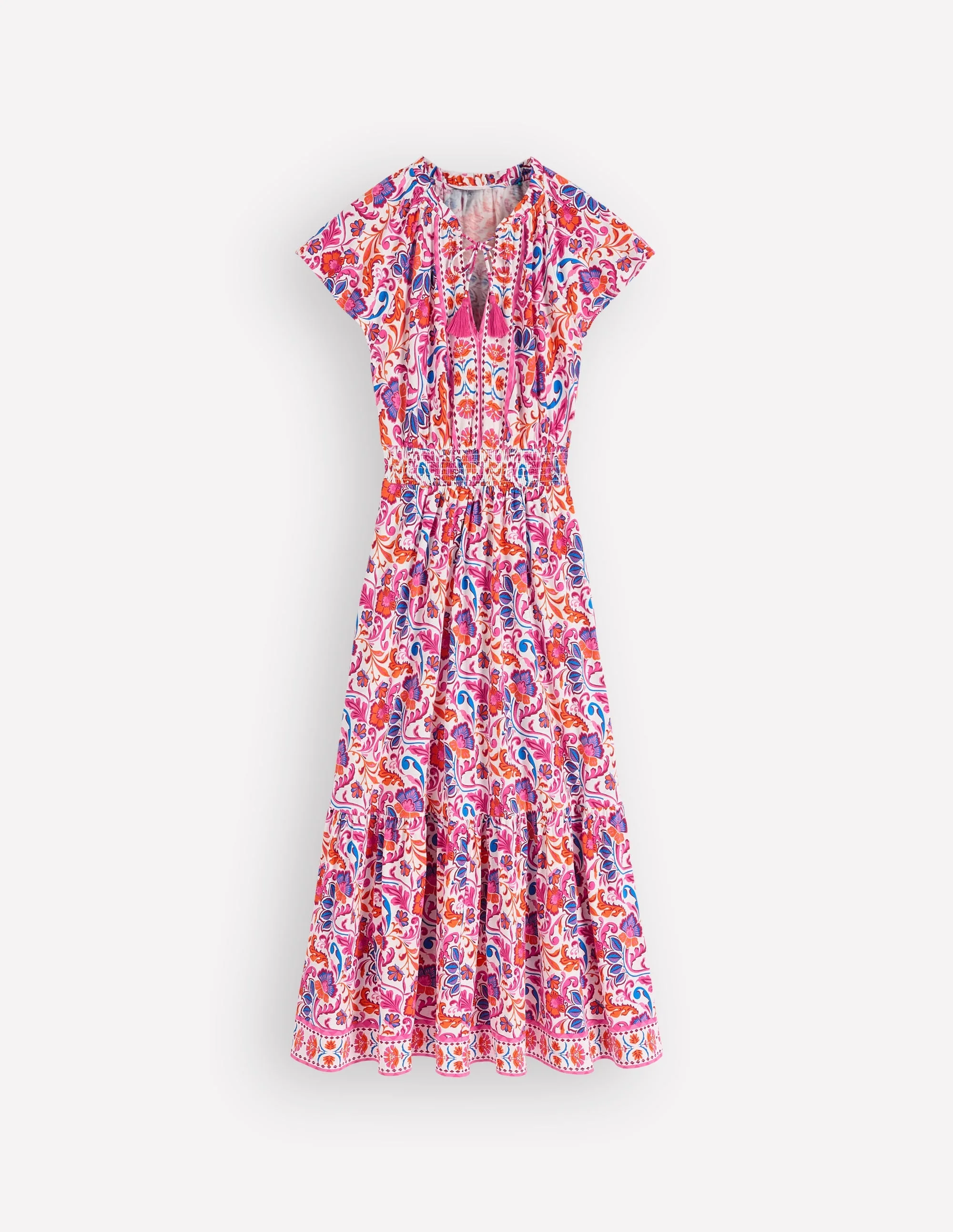 Tala Tiered Jersey Maxi Dress-Pink, Flourishing Meadow - 1