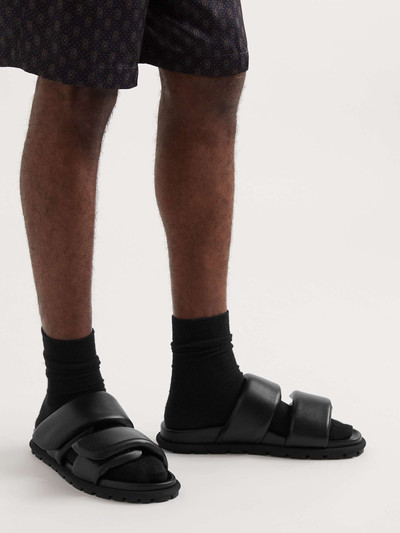 Dries Van Noten Padded Nylon and Leather Slides outlook