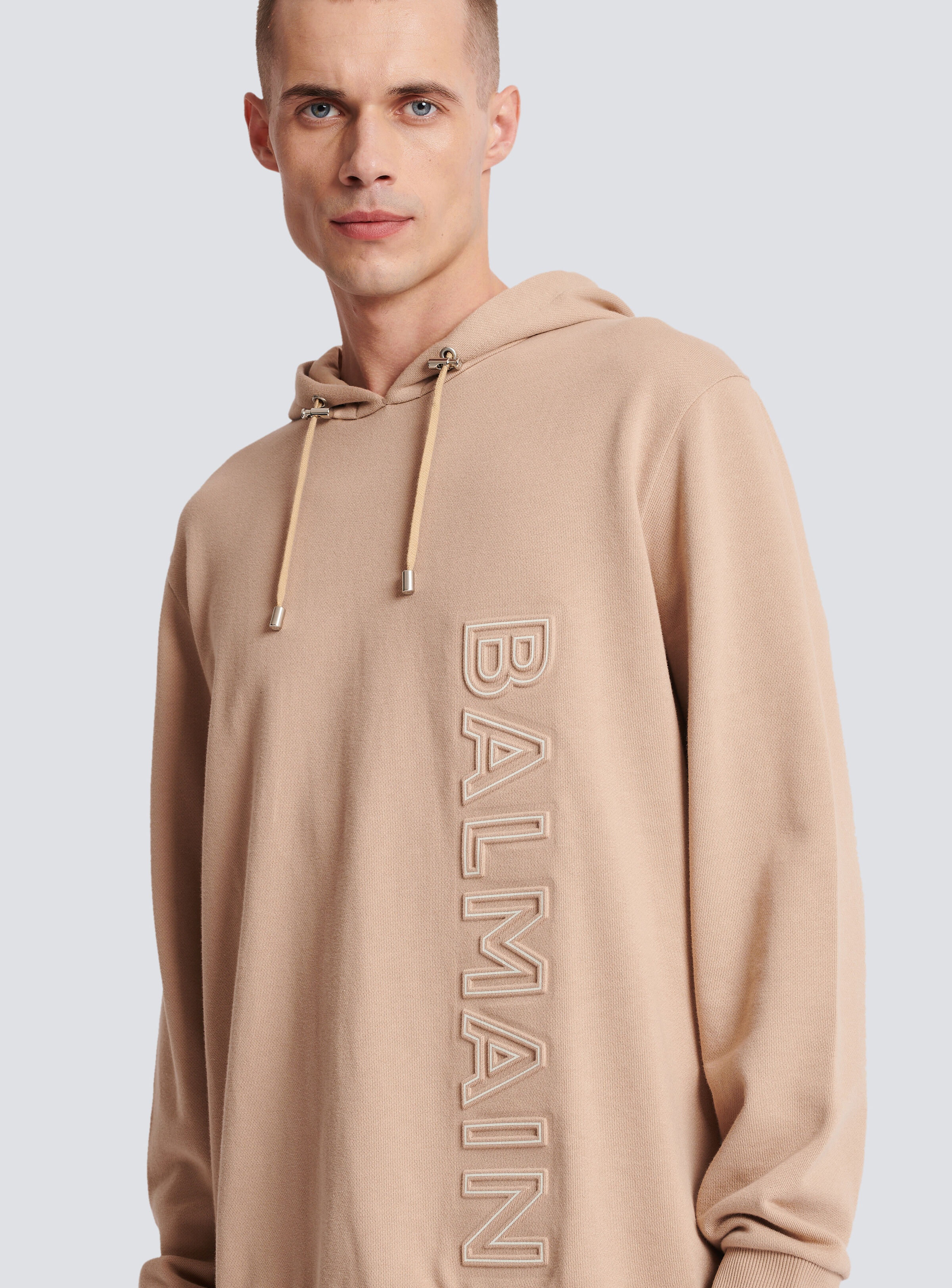 Embossed Balmain logo hoodie - 6