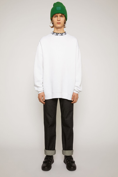 Acne Studios Face motif mock neck sweatshirt optic white outlook