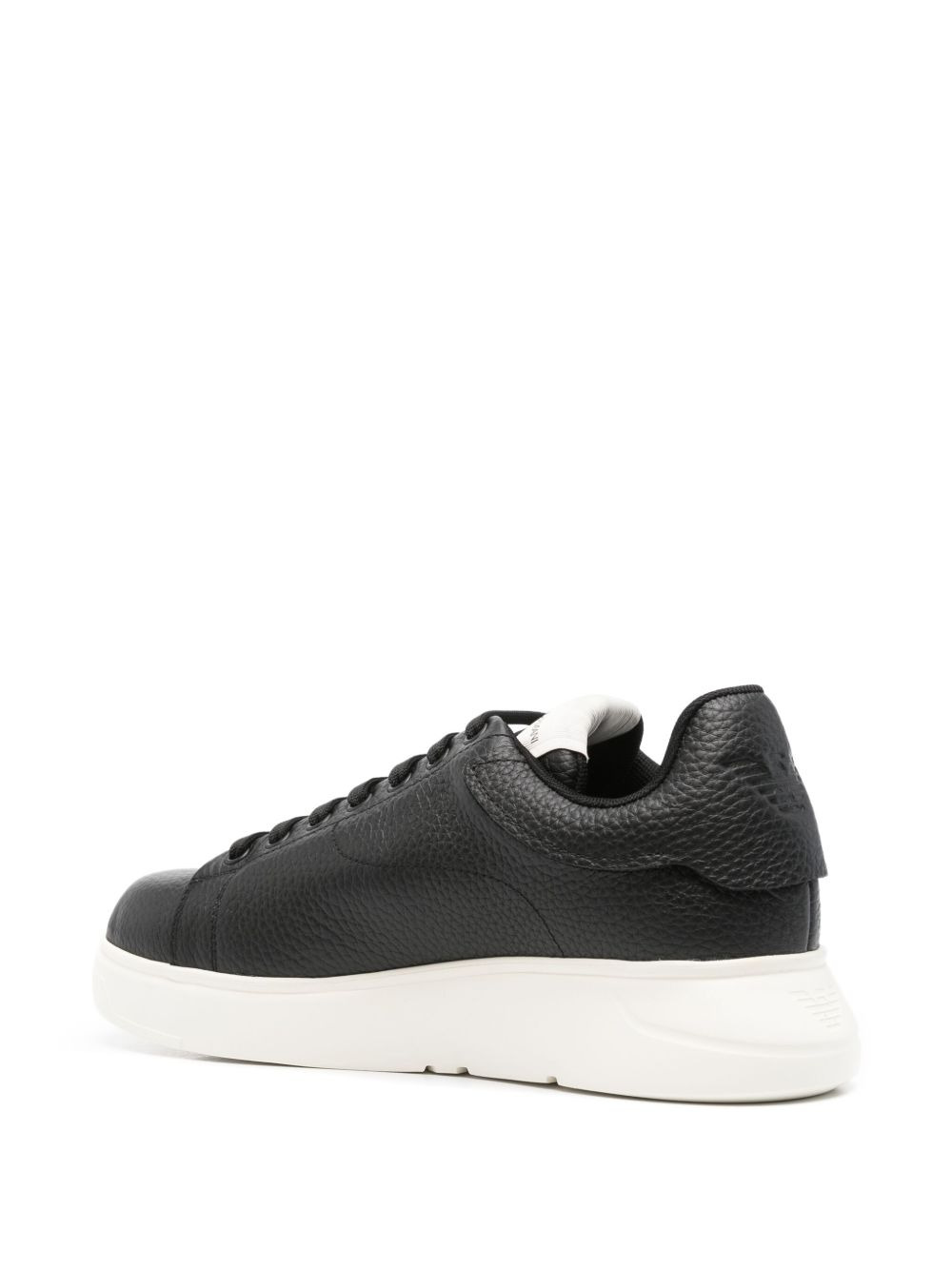 textured leather sneakers - 3