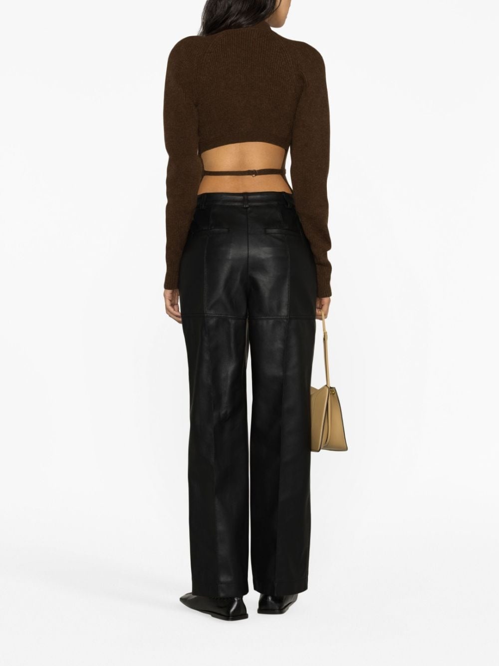 panelled straight-leg trousers - 4